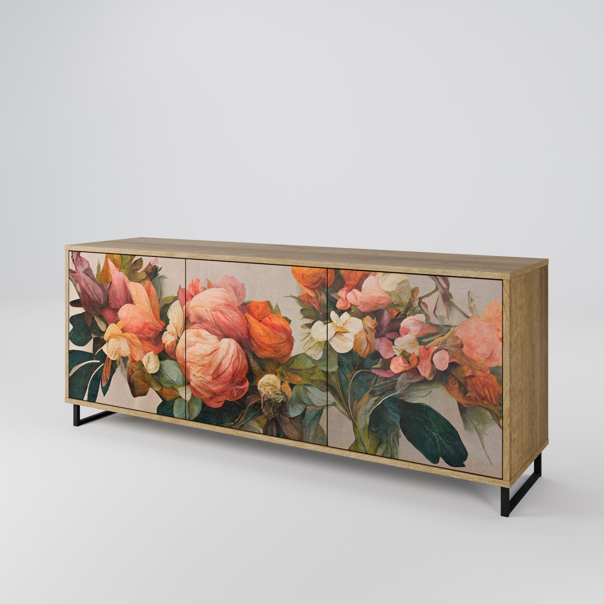 Buffet 3 portes effet chêne STYLISH BEAUTY