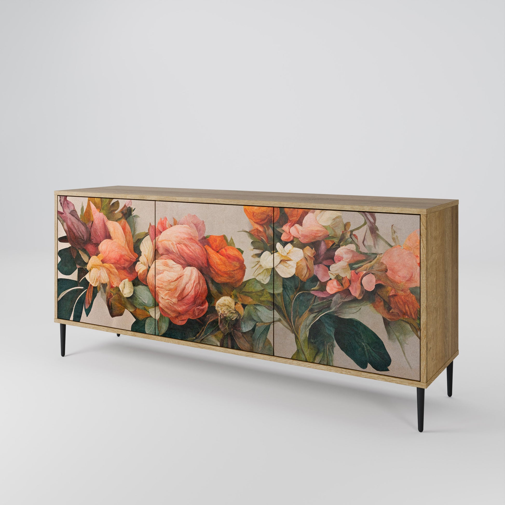 Buffet 3 portes effet chêne STYLISH BEAUTY