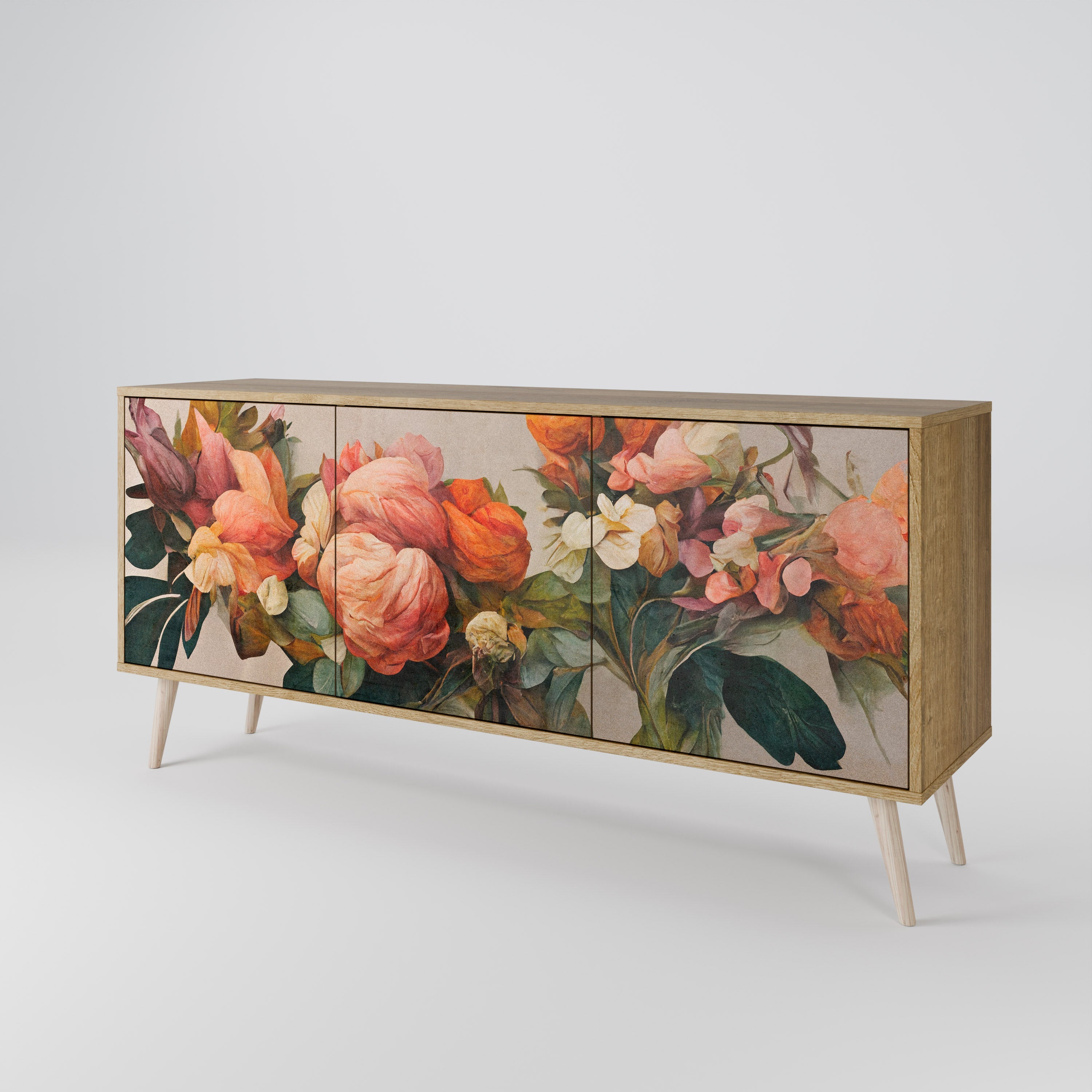 Buffet 3 portes effet chêne STYLISH BEAUTY