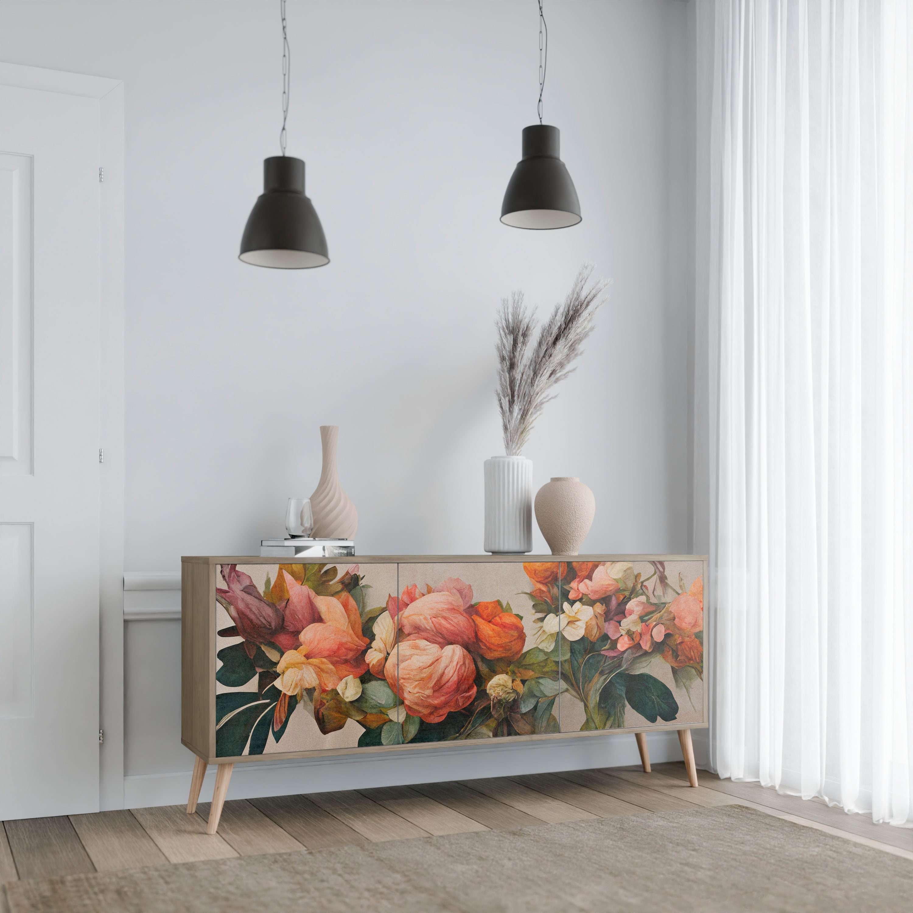 Buffet 3 portes effet chêne STYLISH BEAUTY