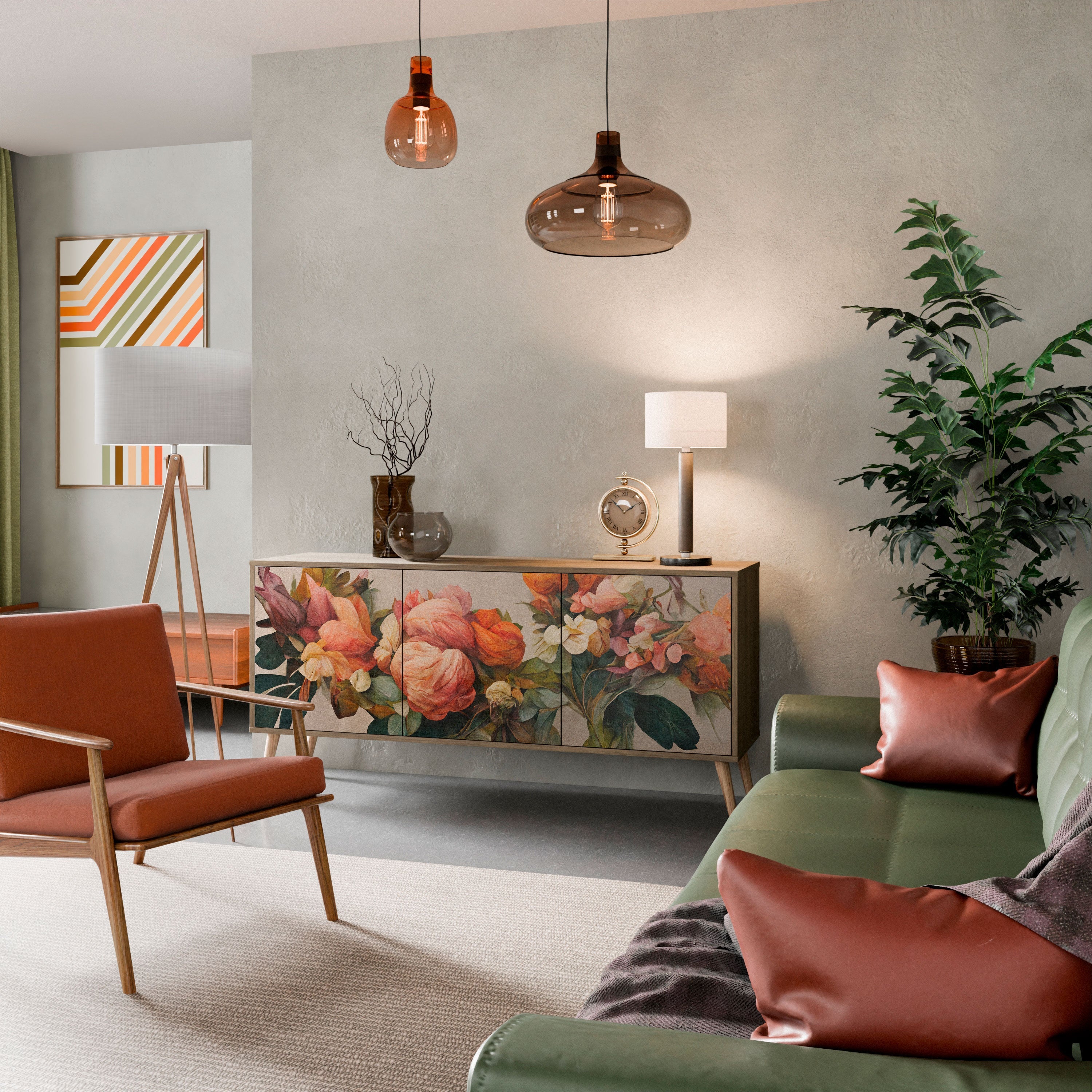 Buffet 3 portes effet chêne STYLISH BEAUTY