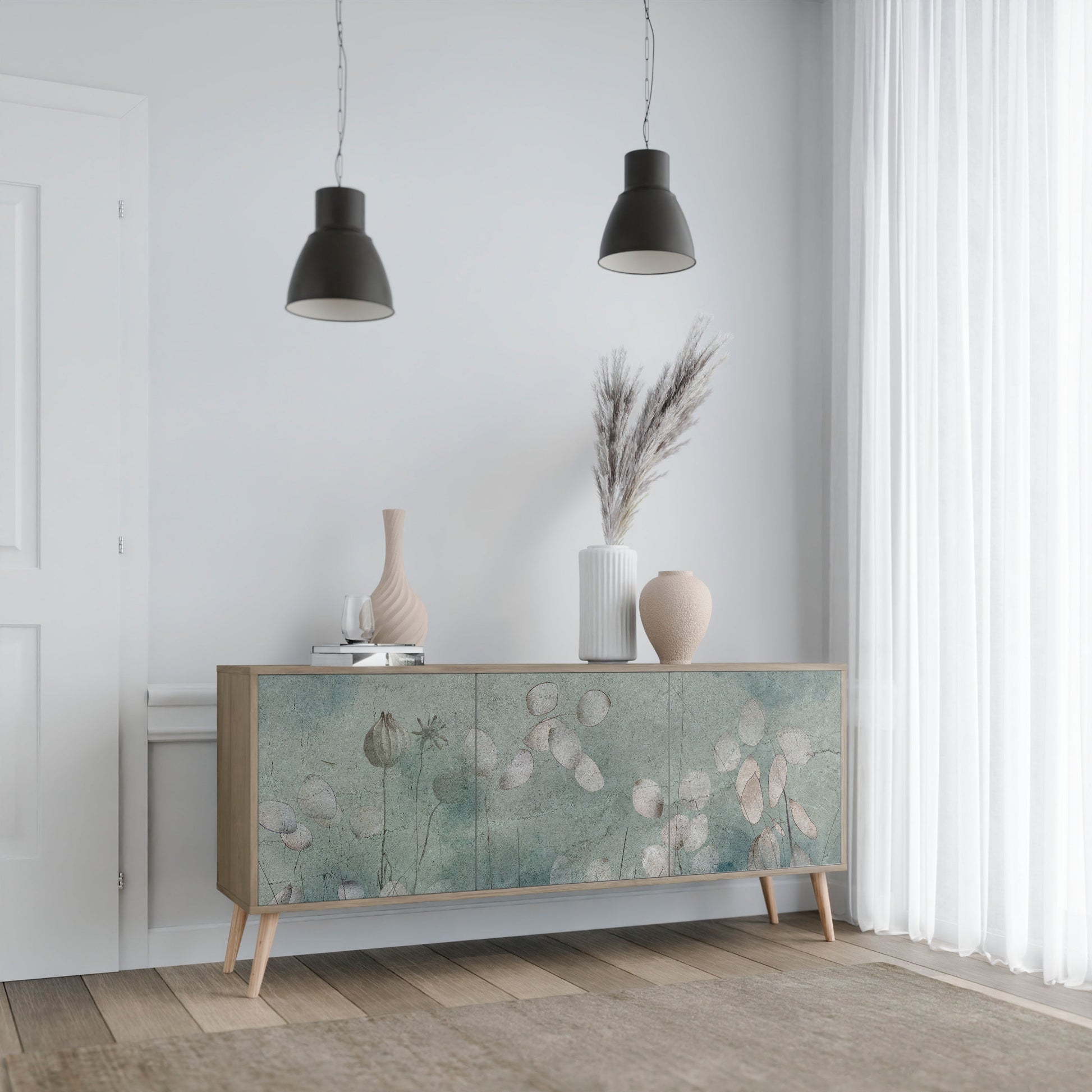 Buffet 3 portes NIGHT LADY effet chêne
