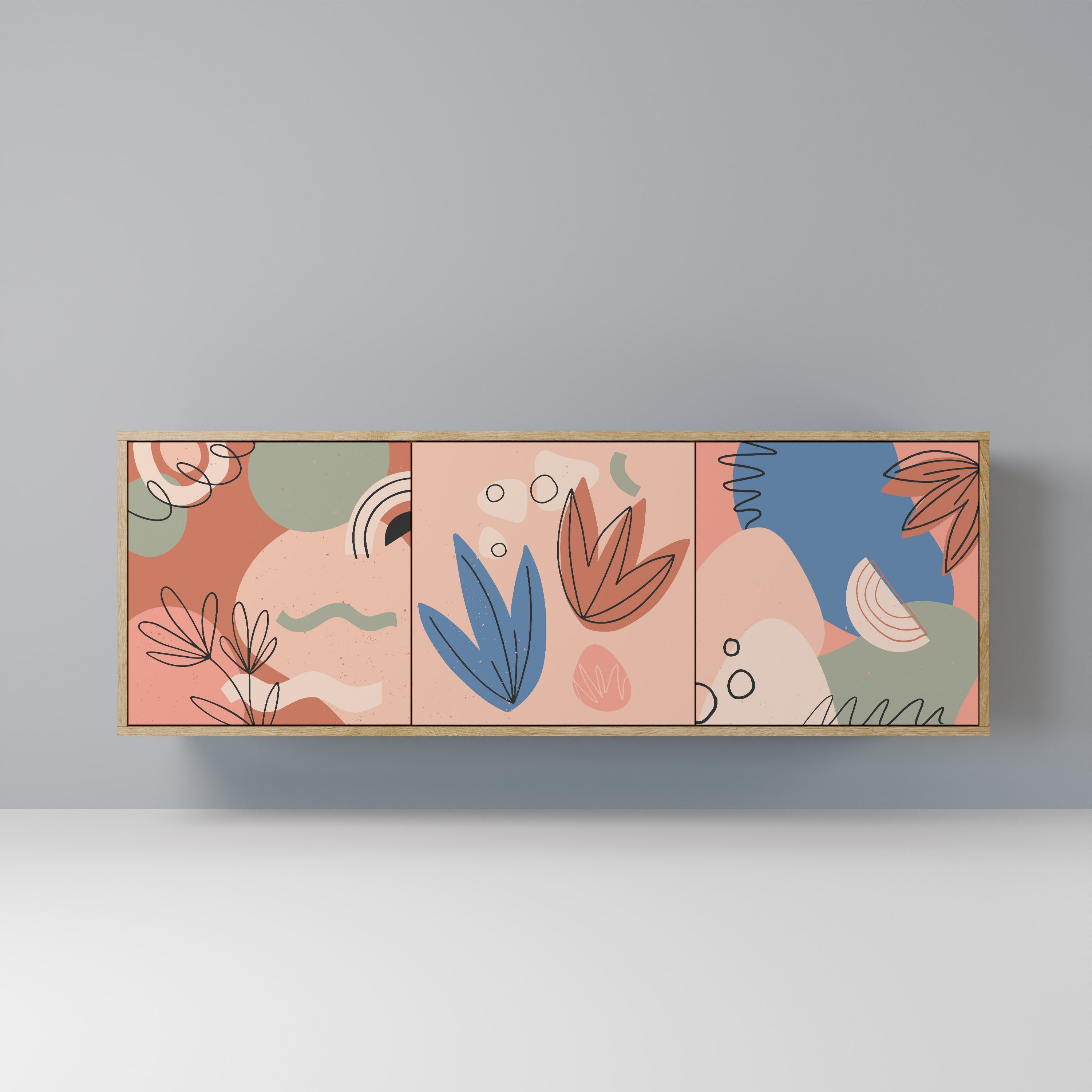 Buffet 3 portes PASTEL DESTINY effet chêne