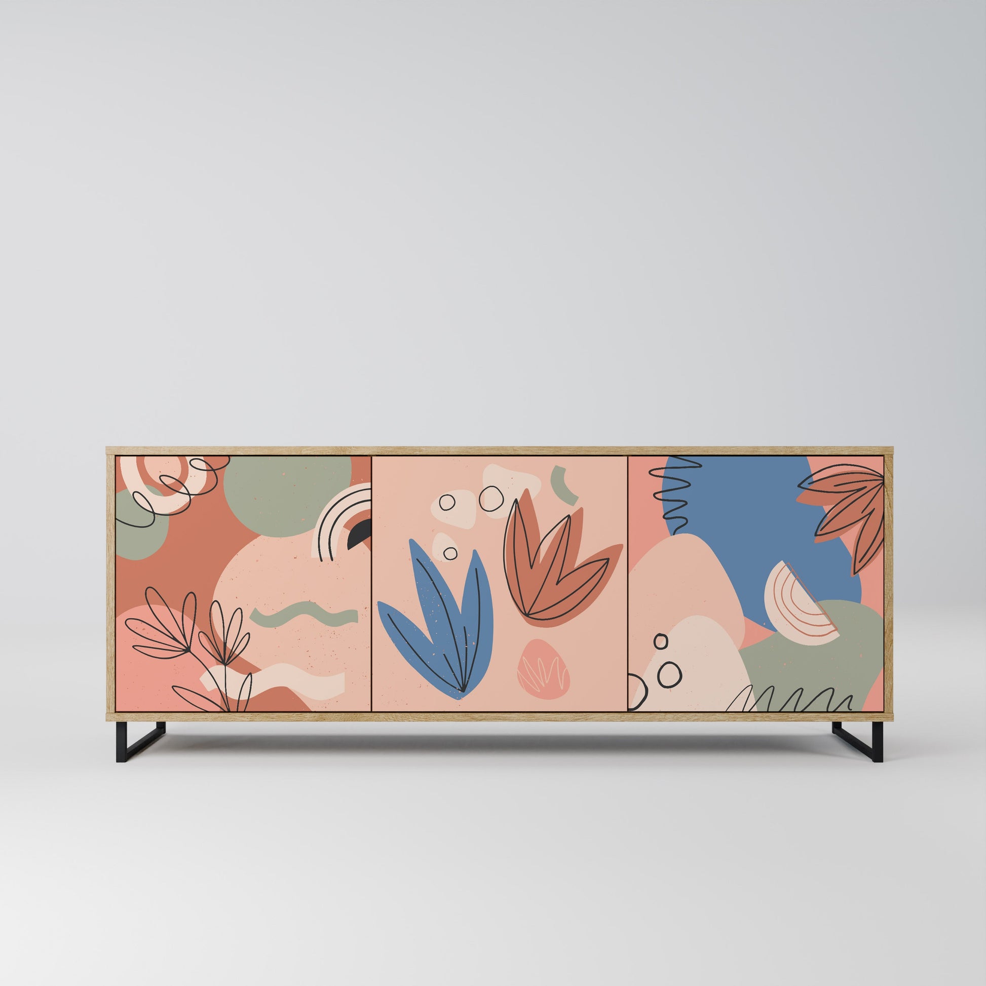 Buffet 3 portes PASTEL DESTINY effet chêne
