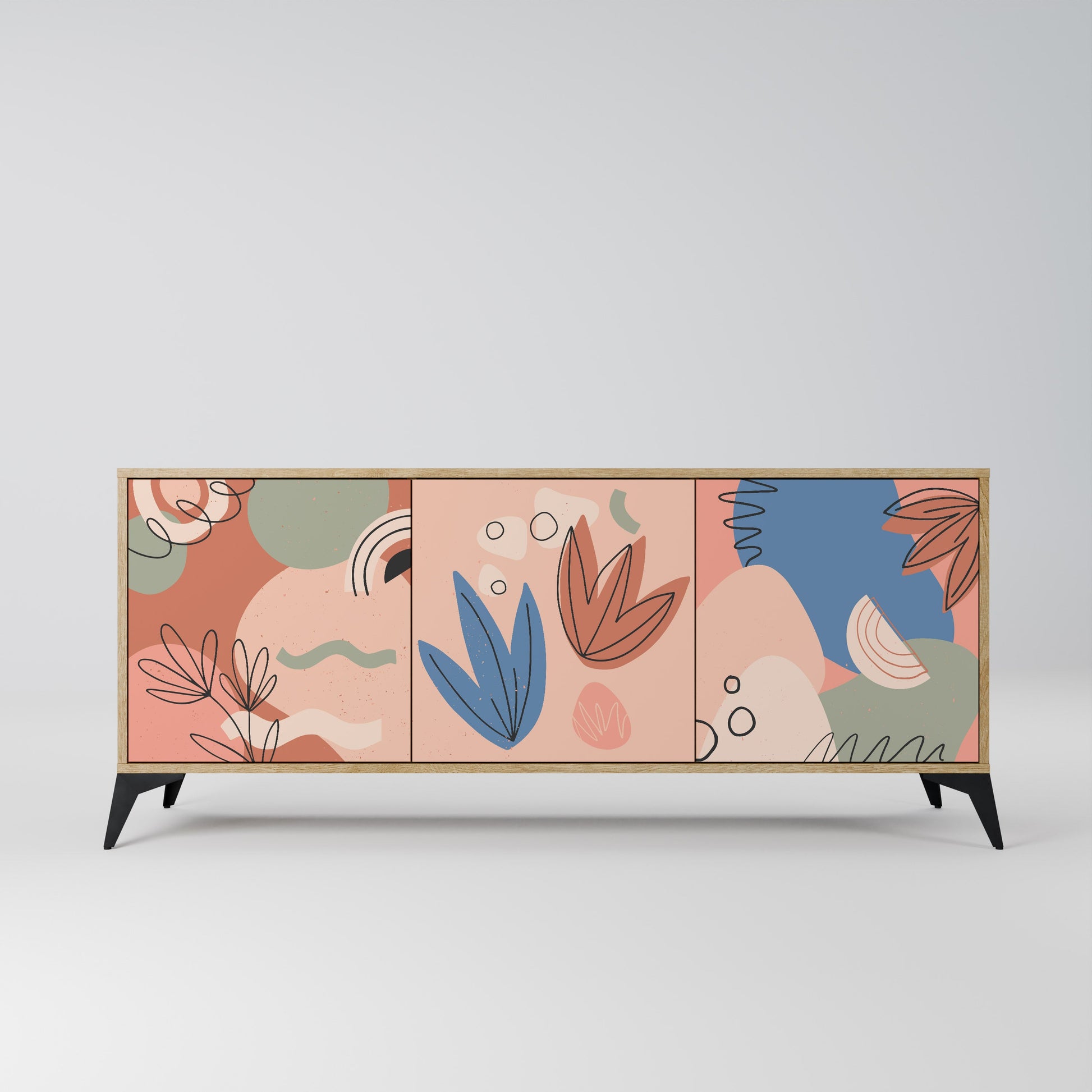 Buffet 3 portes PASTEL DESTINY effet chêne
