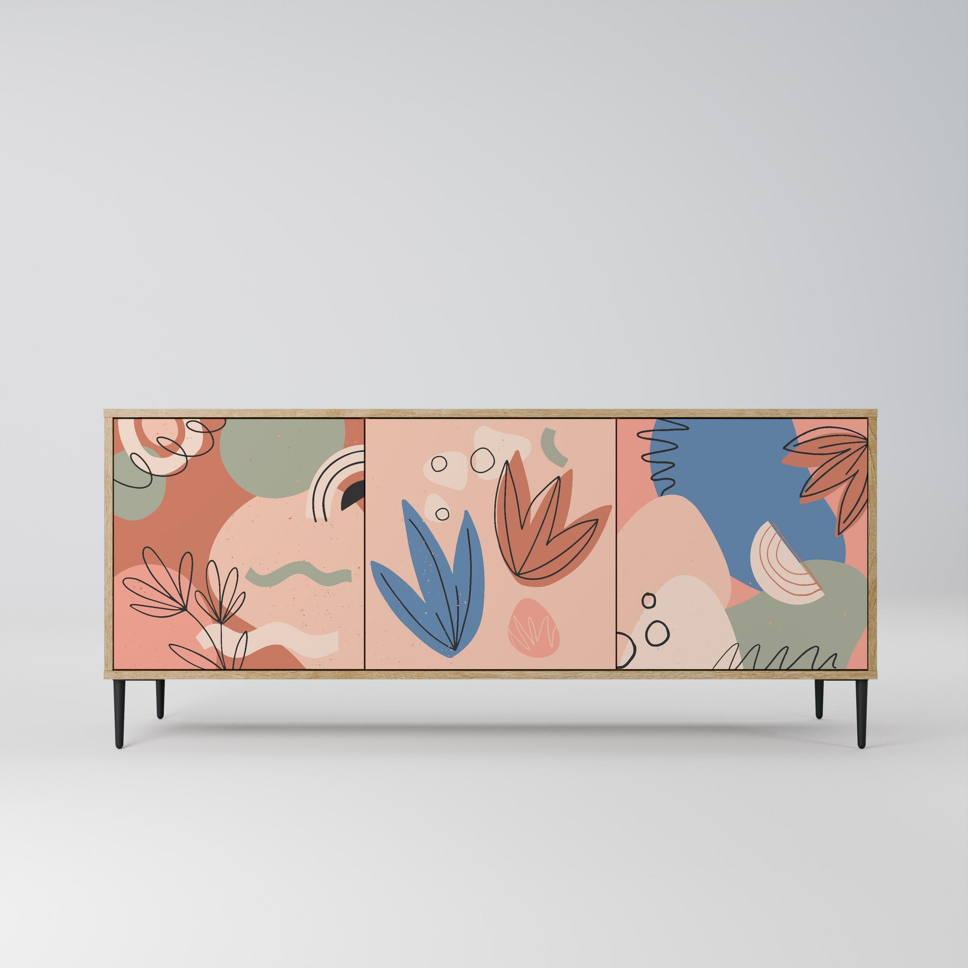 Buffet 3 portes PASTEL DESTINY effet chêne