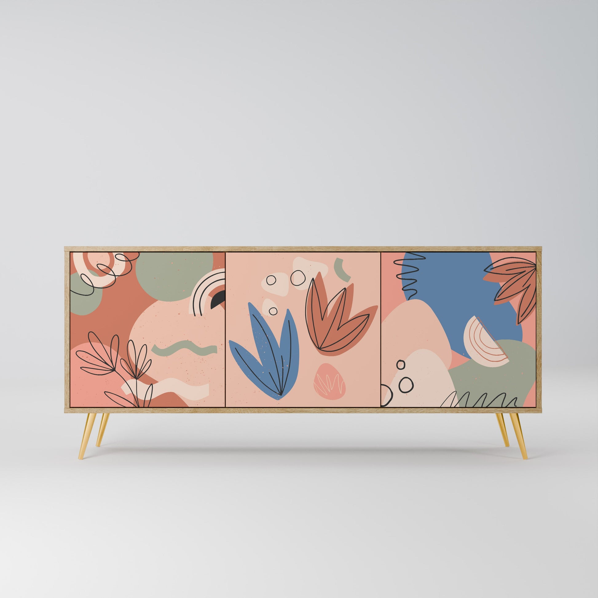 Buffet 3 portes PASTEL DESTINY effet chêne