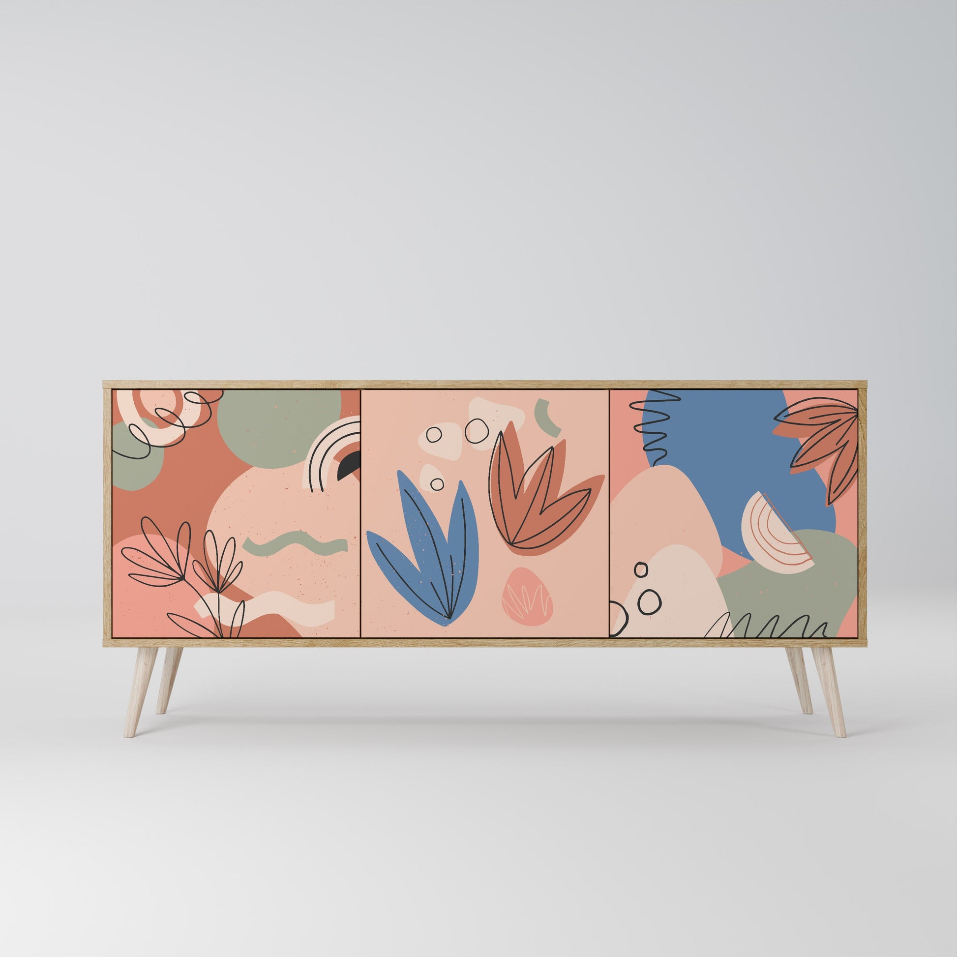 Buffet 3 portes PASTEL DESTINY effet chêne