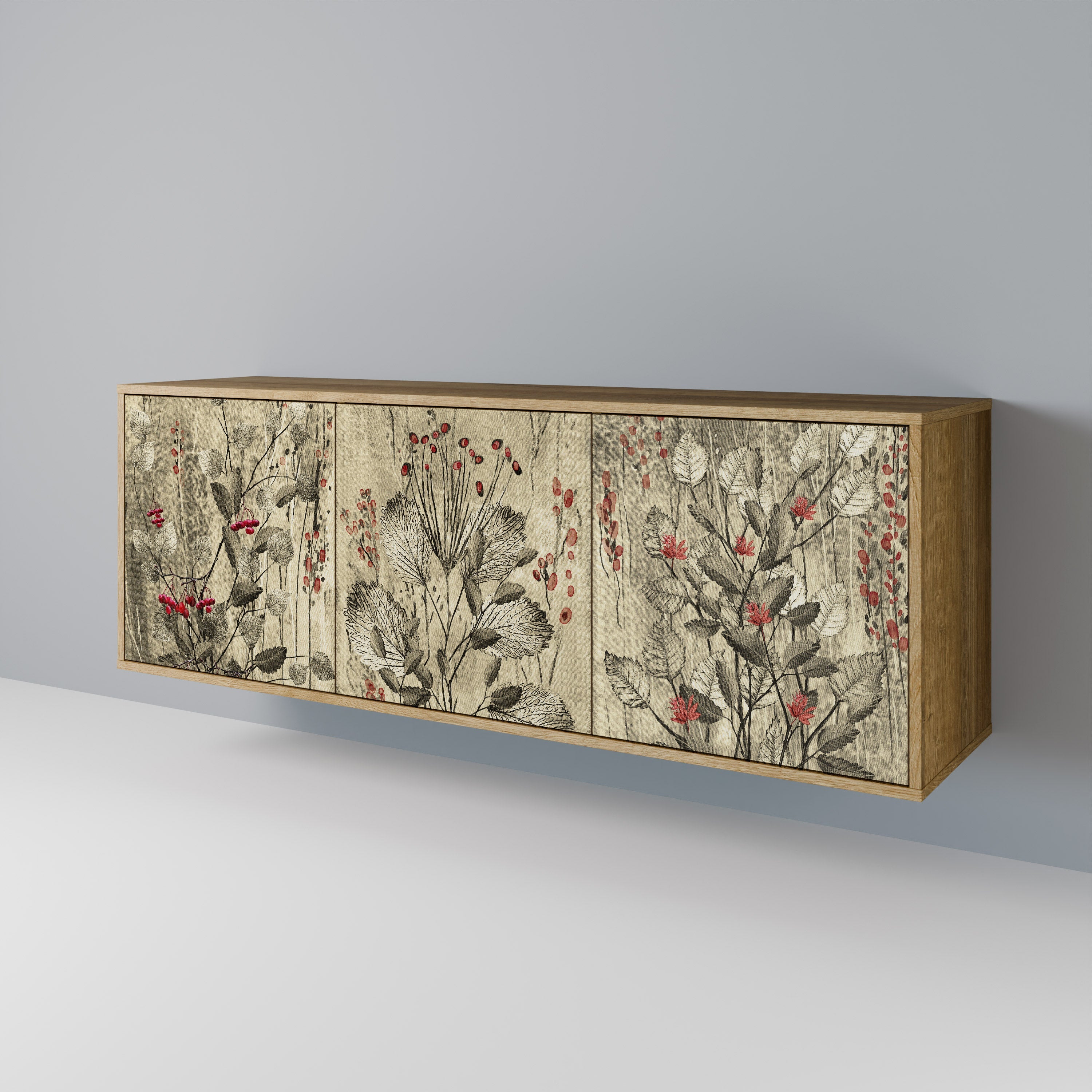 Buffet 3 portes HERBAL GRACE effet chêne