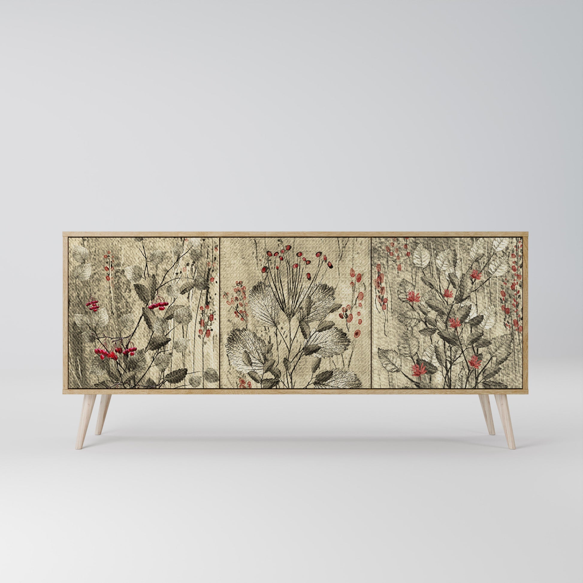 Buffet 3 portes HERBAL GRACE effet chêne