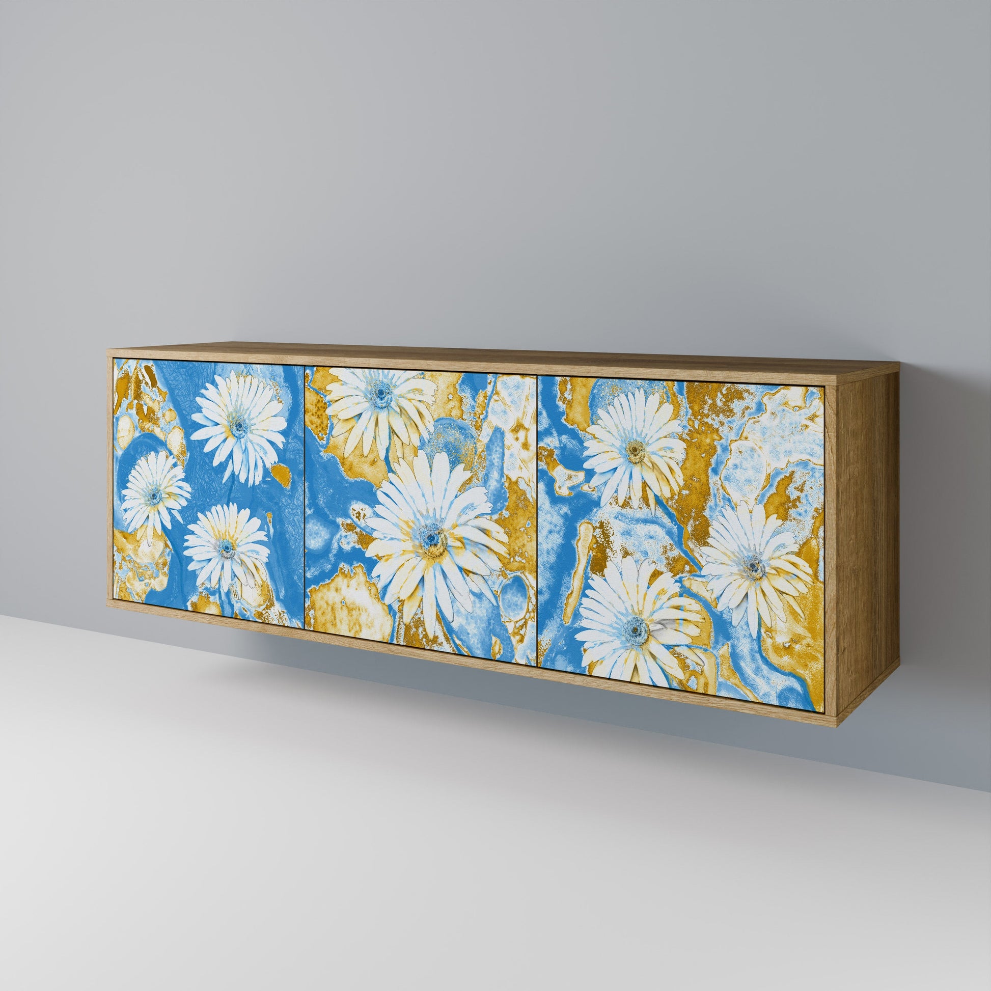 Buffet 3 portes DAISY LUXE effet chêne