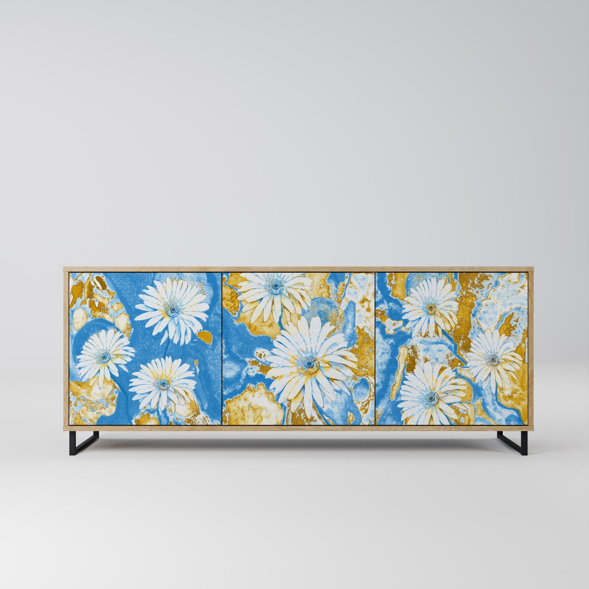 Buffet 3 portes DAISY LUXE effet chêne