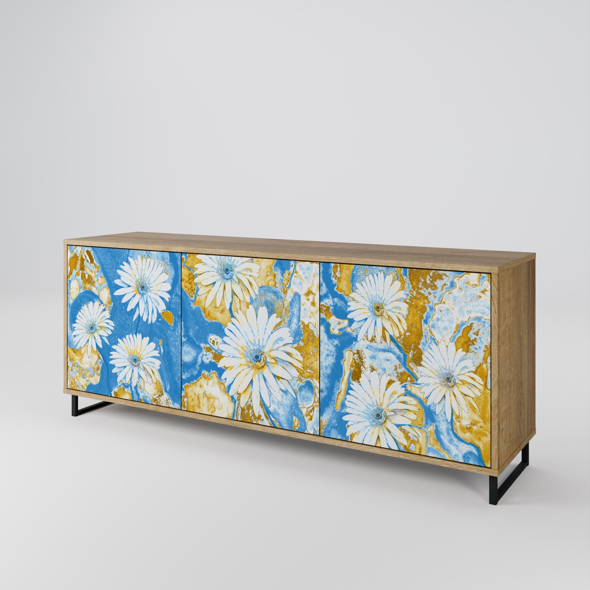 Buffet 3 portes DAISY LUXE effet chêne
