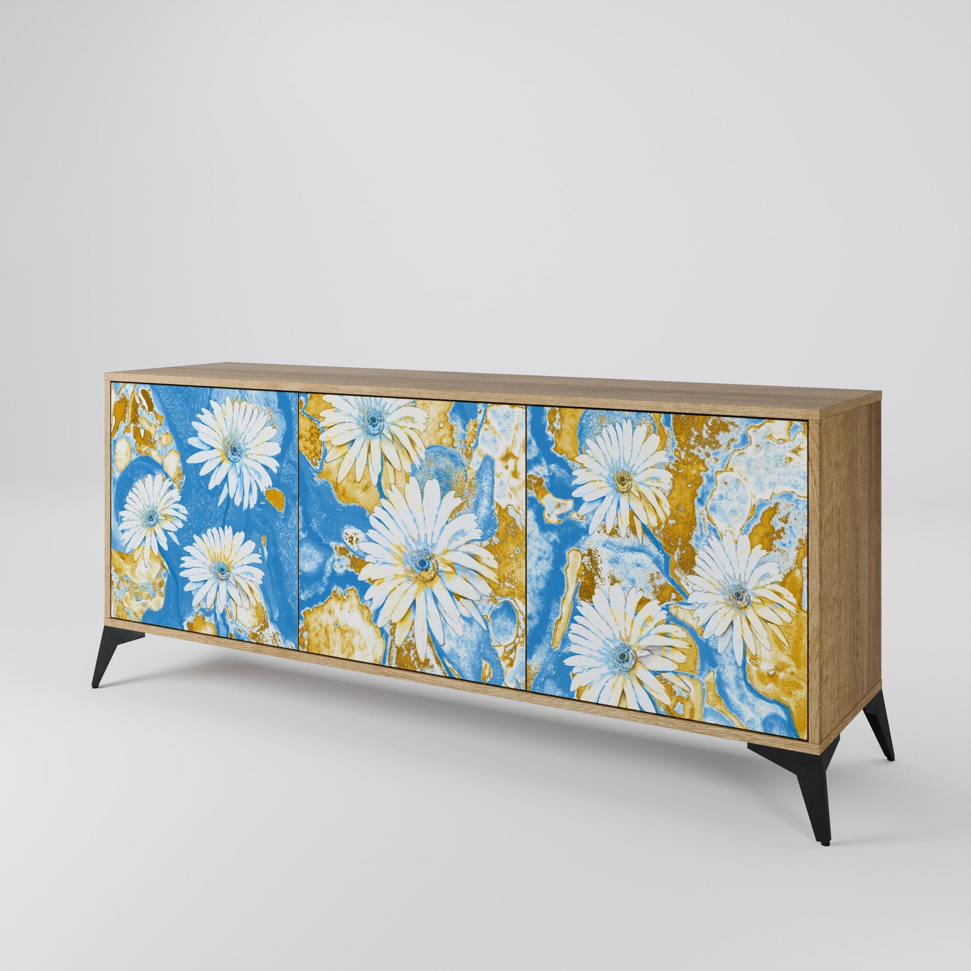 Buffet 3 portes DAISY LUXE effet chêne