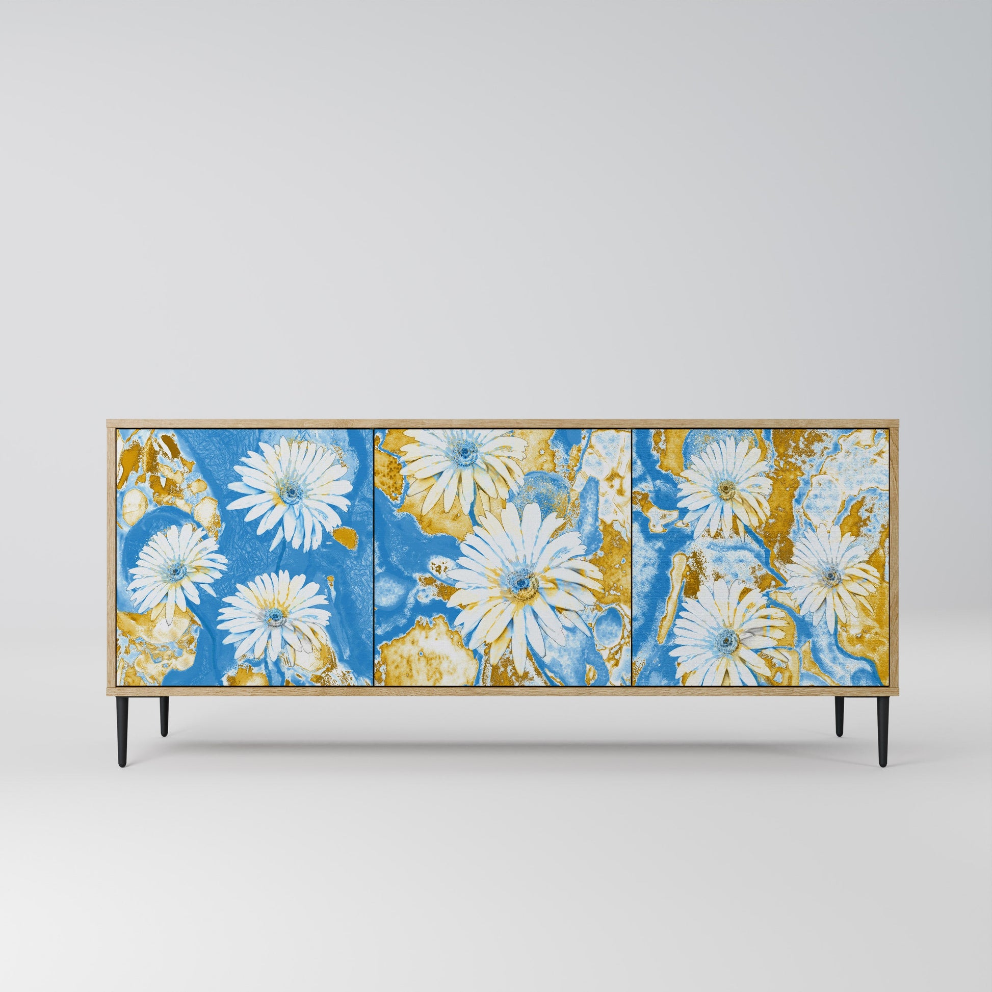 Buffet 3 portes DAISY LUXE effet chêne