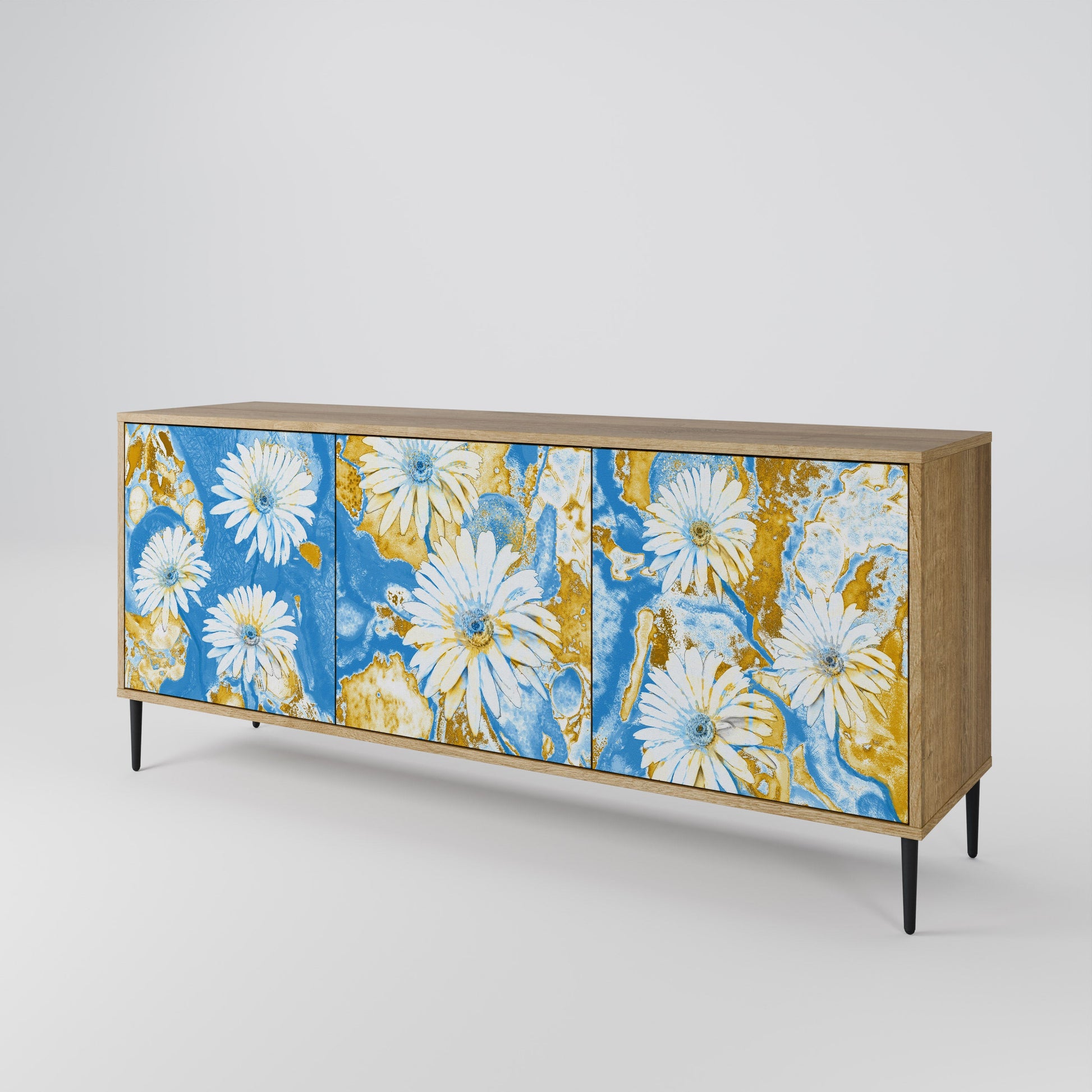 Buffet 3 portes DAISY LUXE effet chêne
