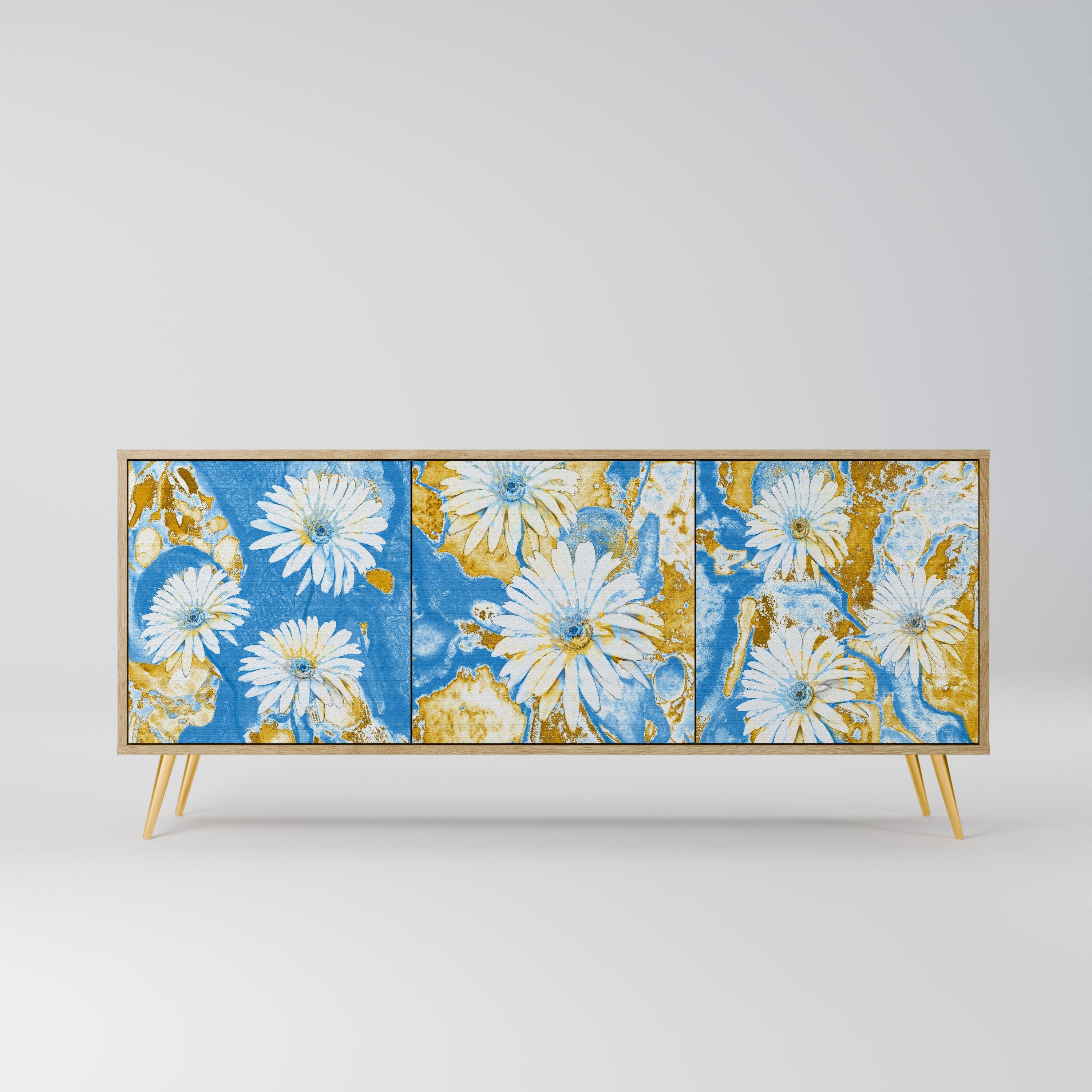 Buffet 3 portes DAISY LUXE effet chêne