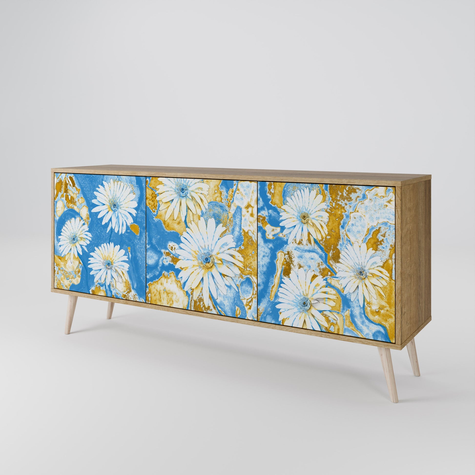 Buffet 3 portes DAISY LUXE effet chêne