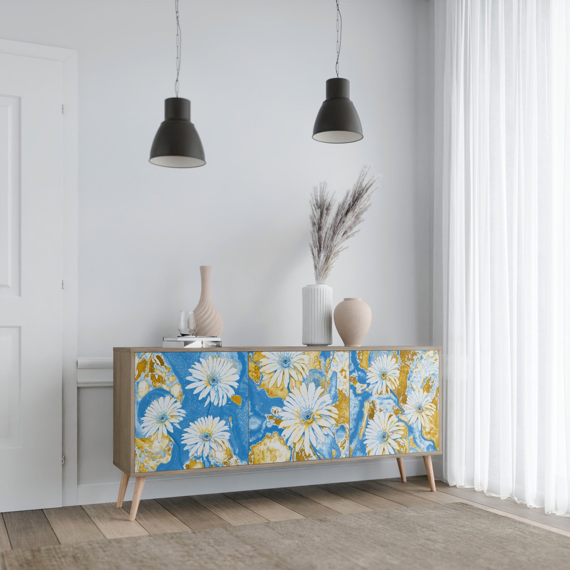Buffet 3 portes DAISY LUXE effet chêne
