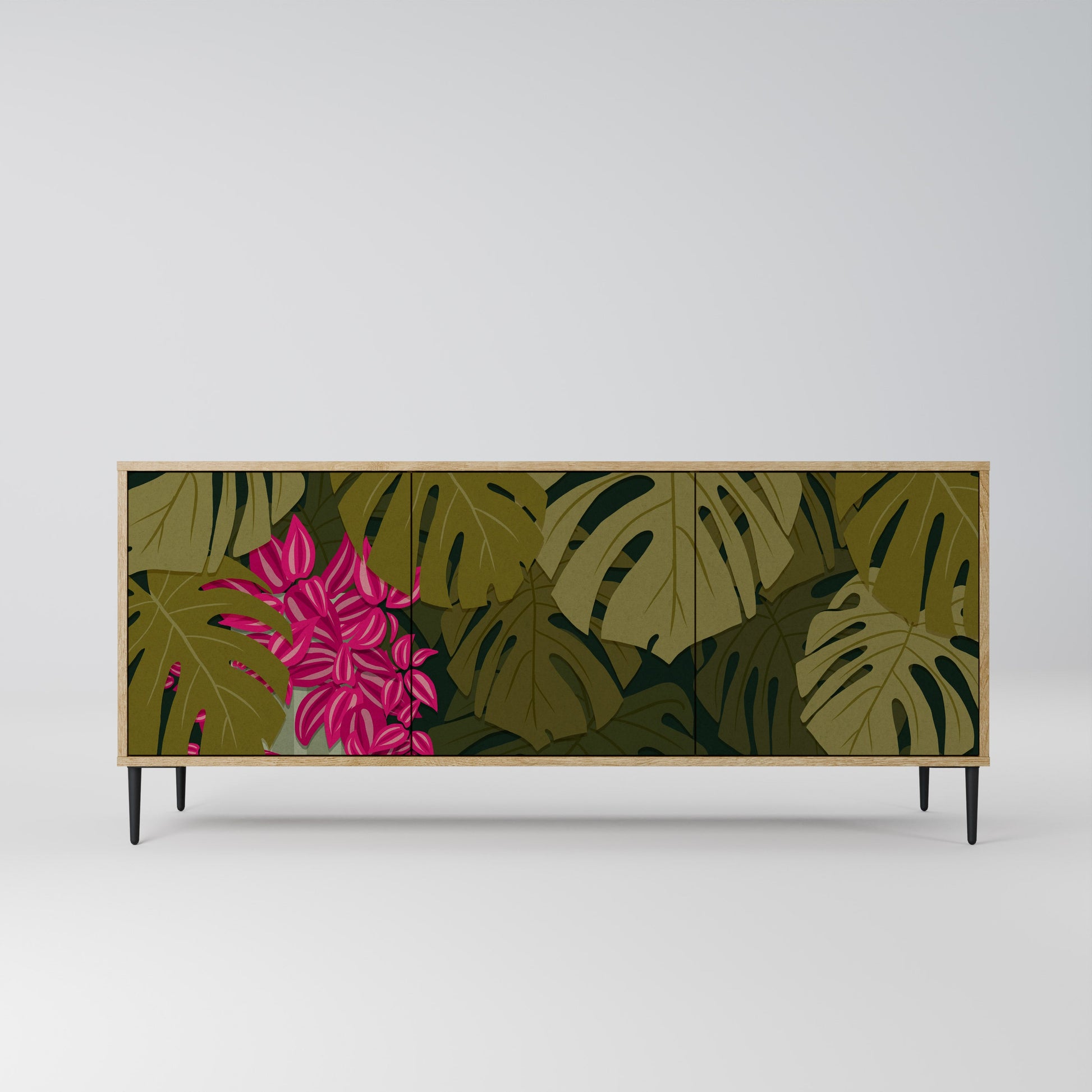 Buffet 3 portes TROPICAL BEAUTY effet chêne