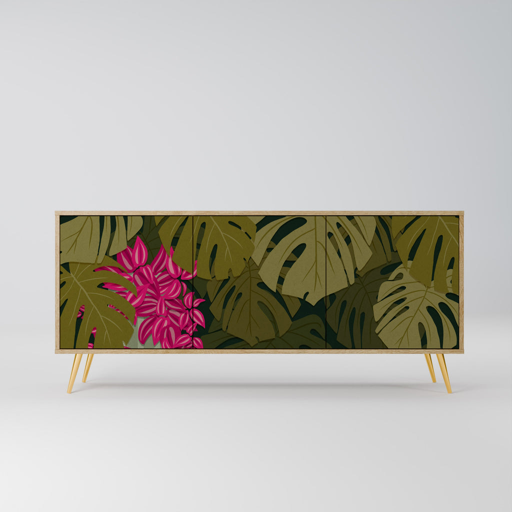 Buffet 3 portes TROPICAL BEAUTY effet chêne