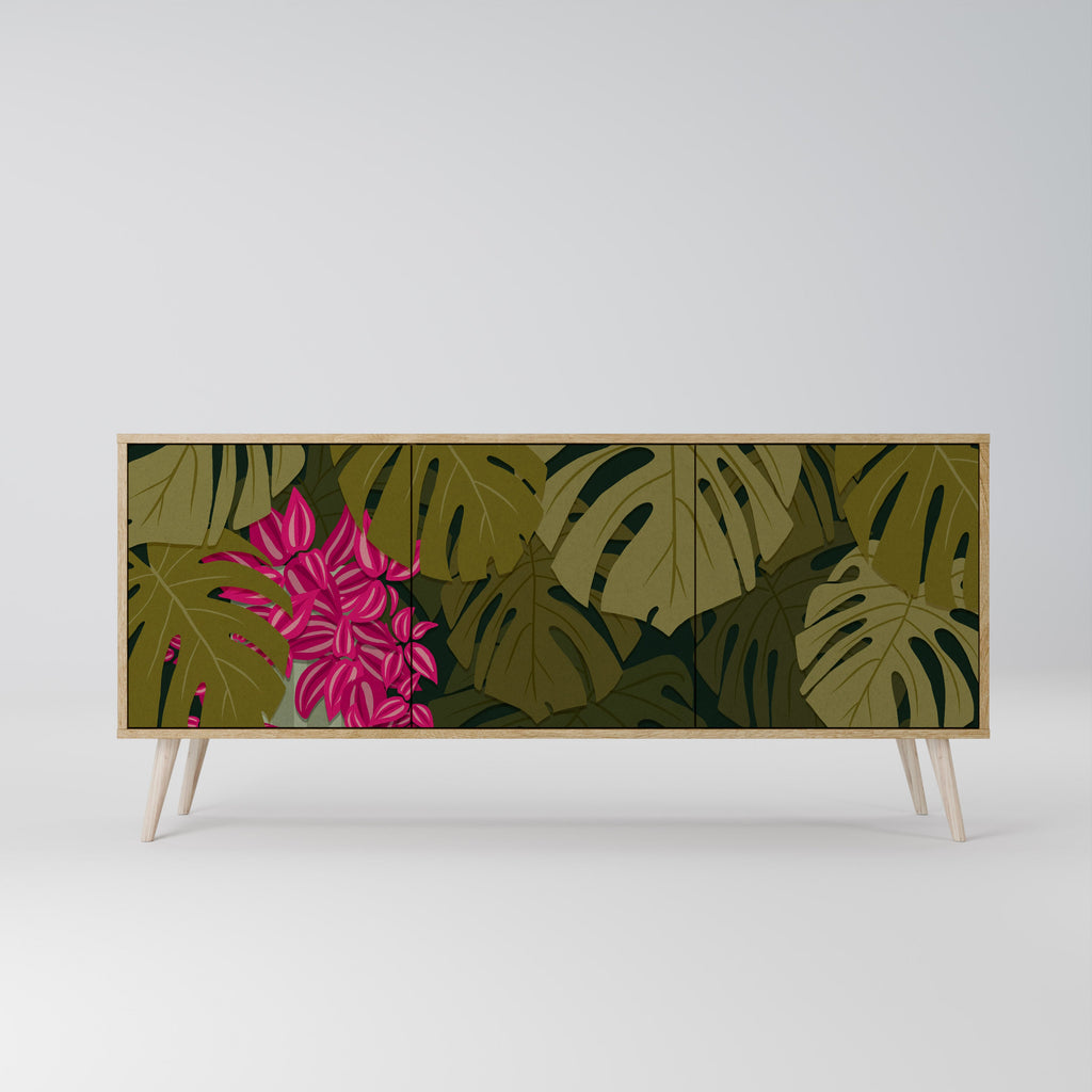 Buffet 3 portes TROPICAL BEAUTY effet chêne