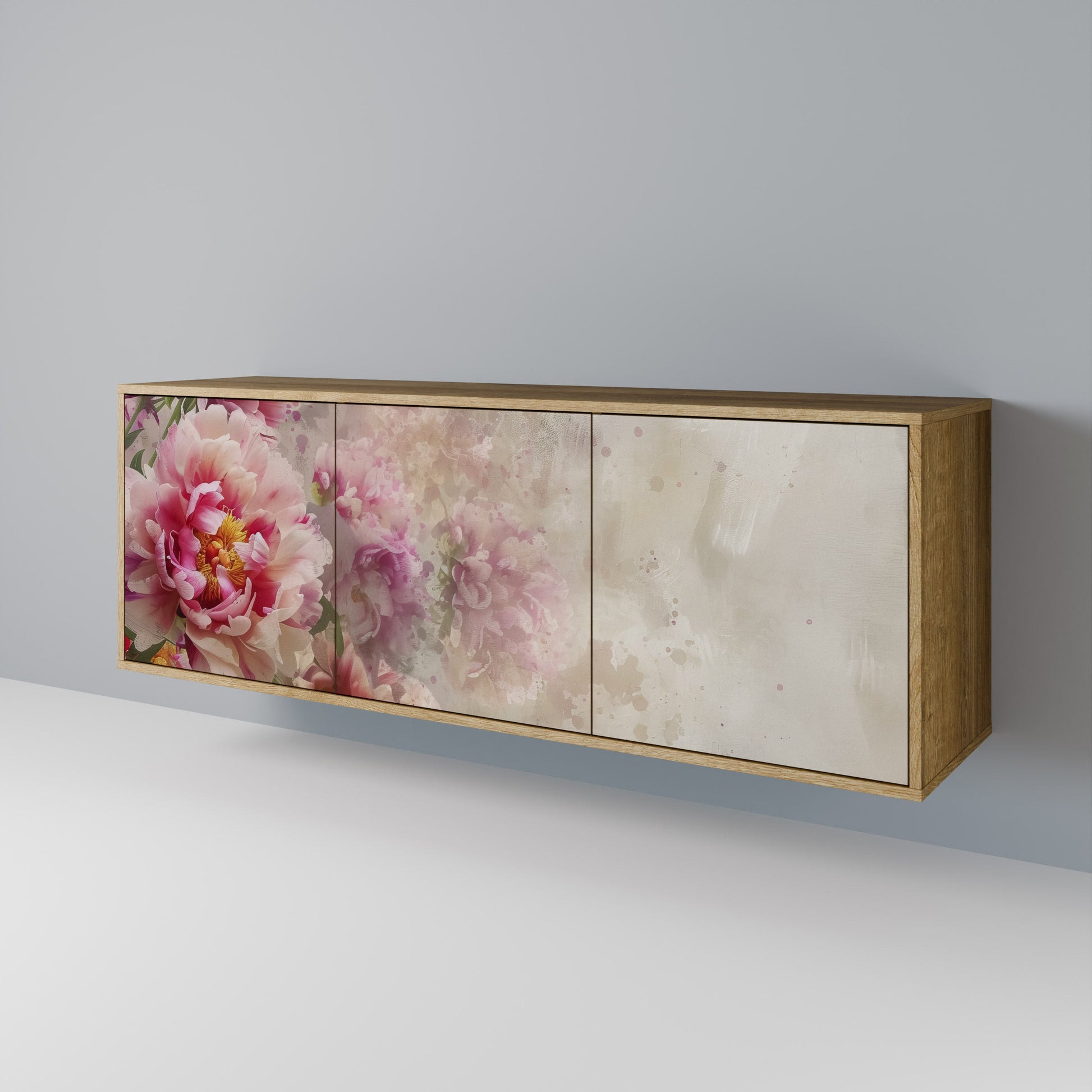 Buffet 3 portes PEONY WHISPER effet chêne