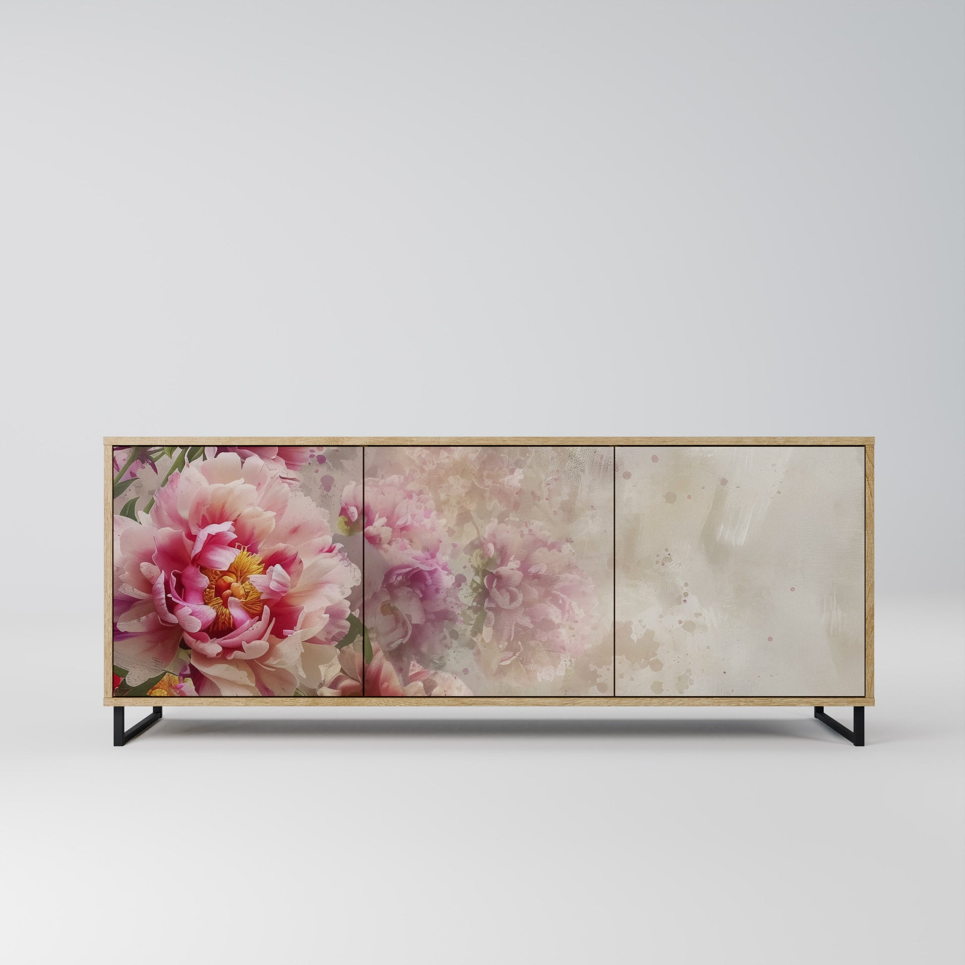 Buffet 3 portes PEONY WHISPER effet chêne