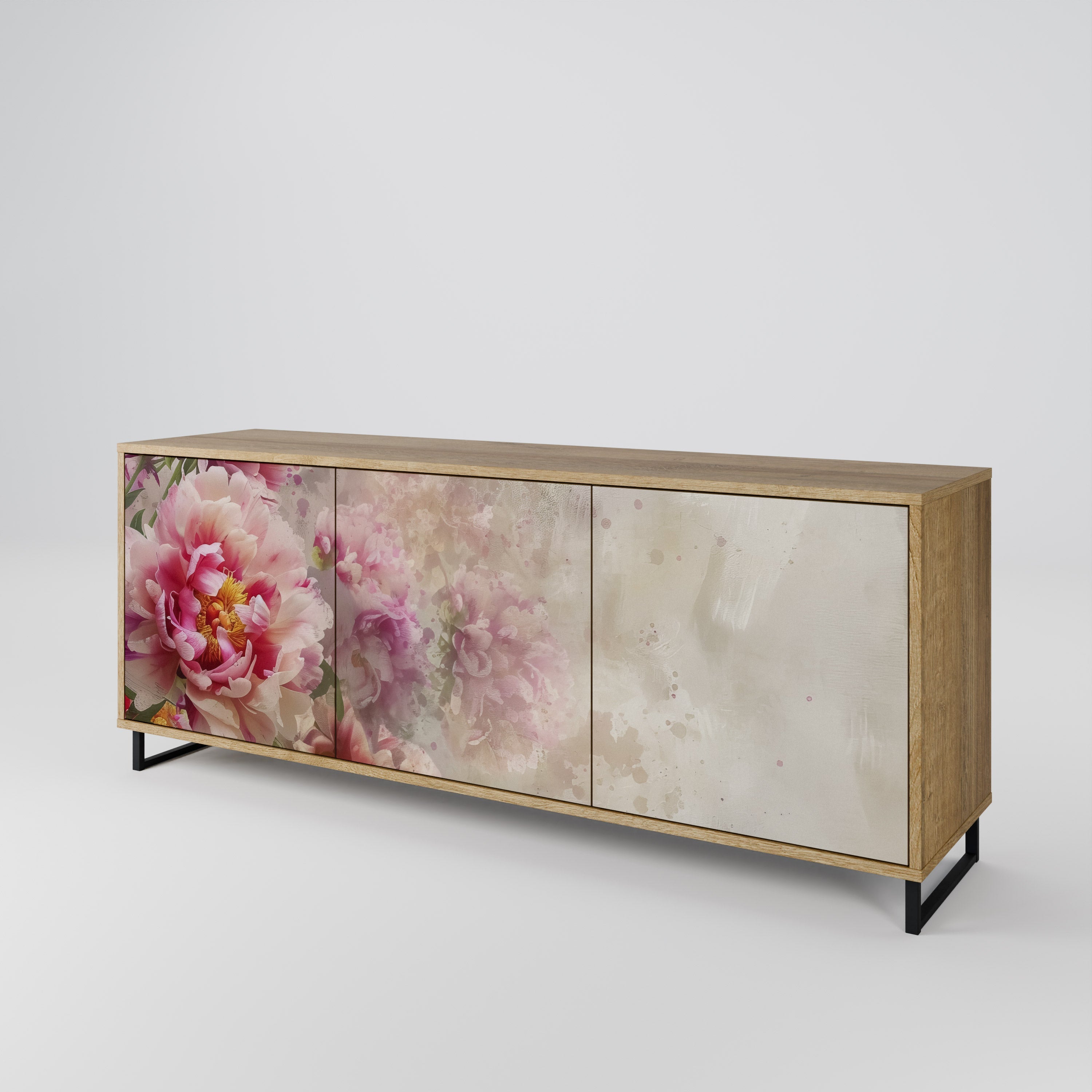 Buffet 3 portes PEONY WHISPER effet chêne