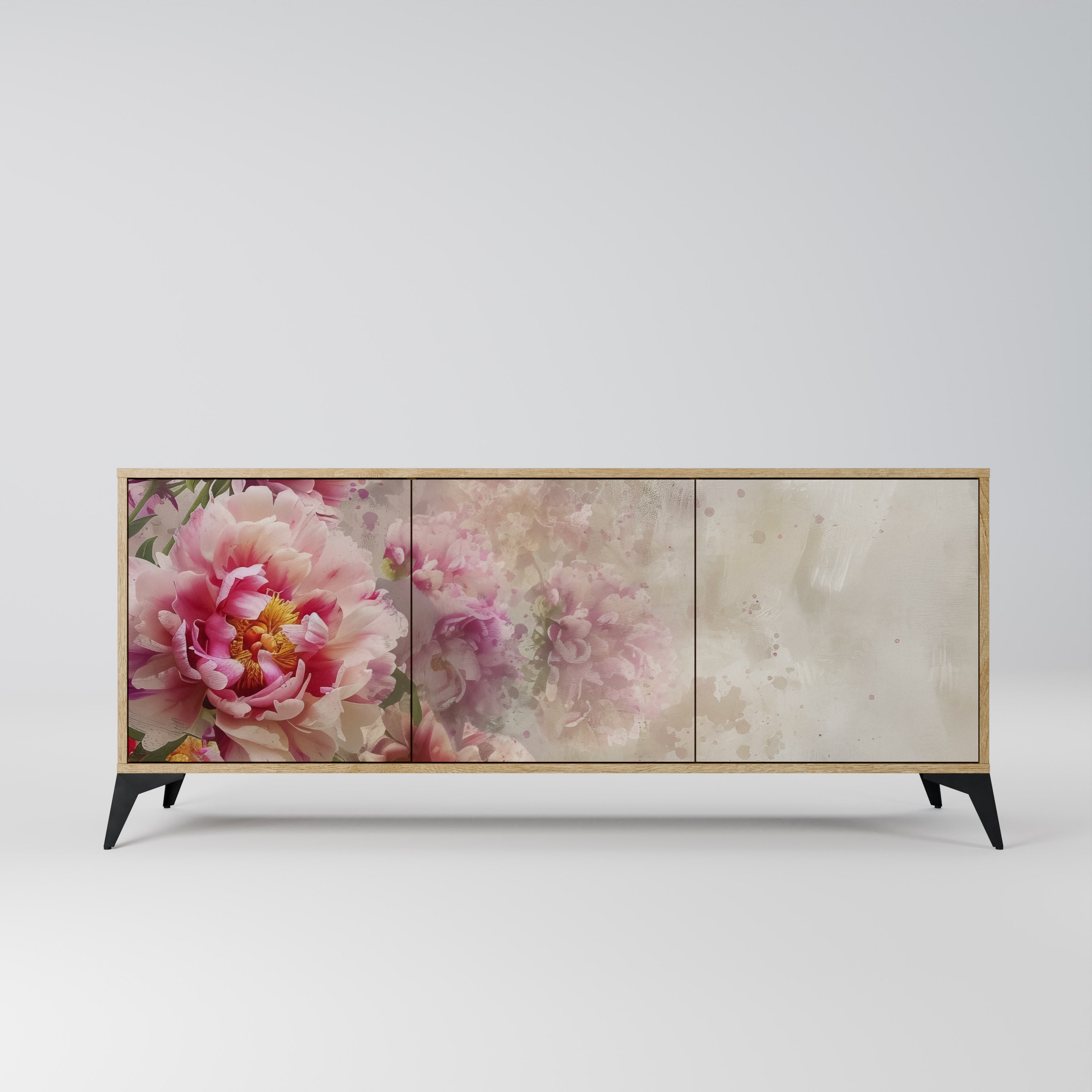 Buffet 3 portes PEONY WHISPER effet chêne
