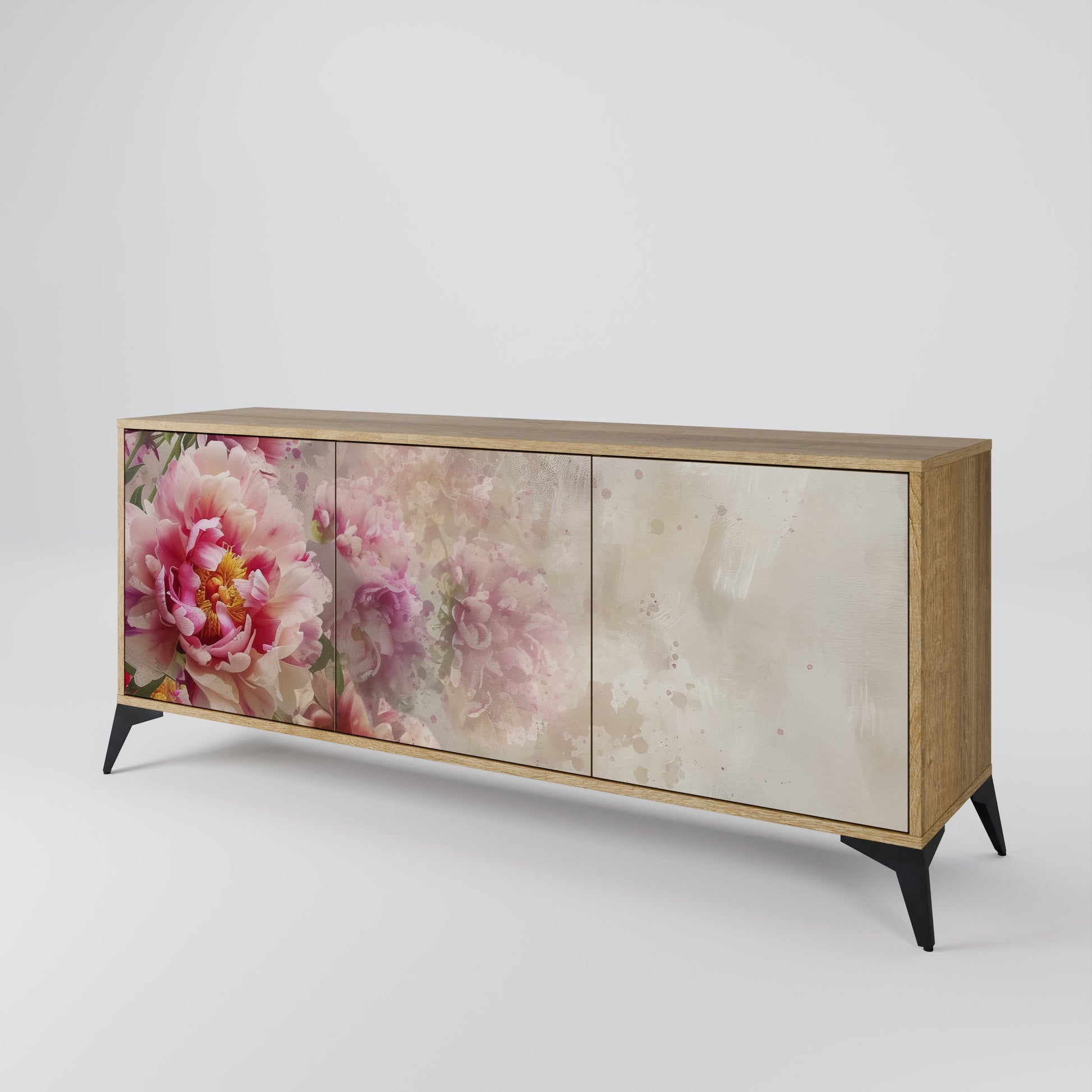 Buffet 3 portes PEONY WHISPER effet chêne