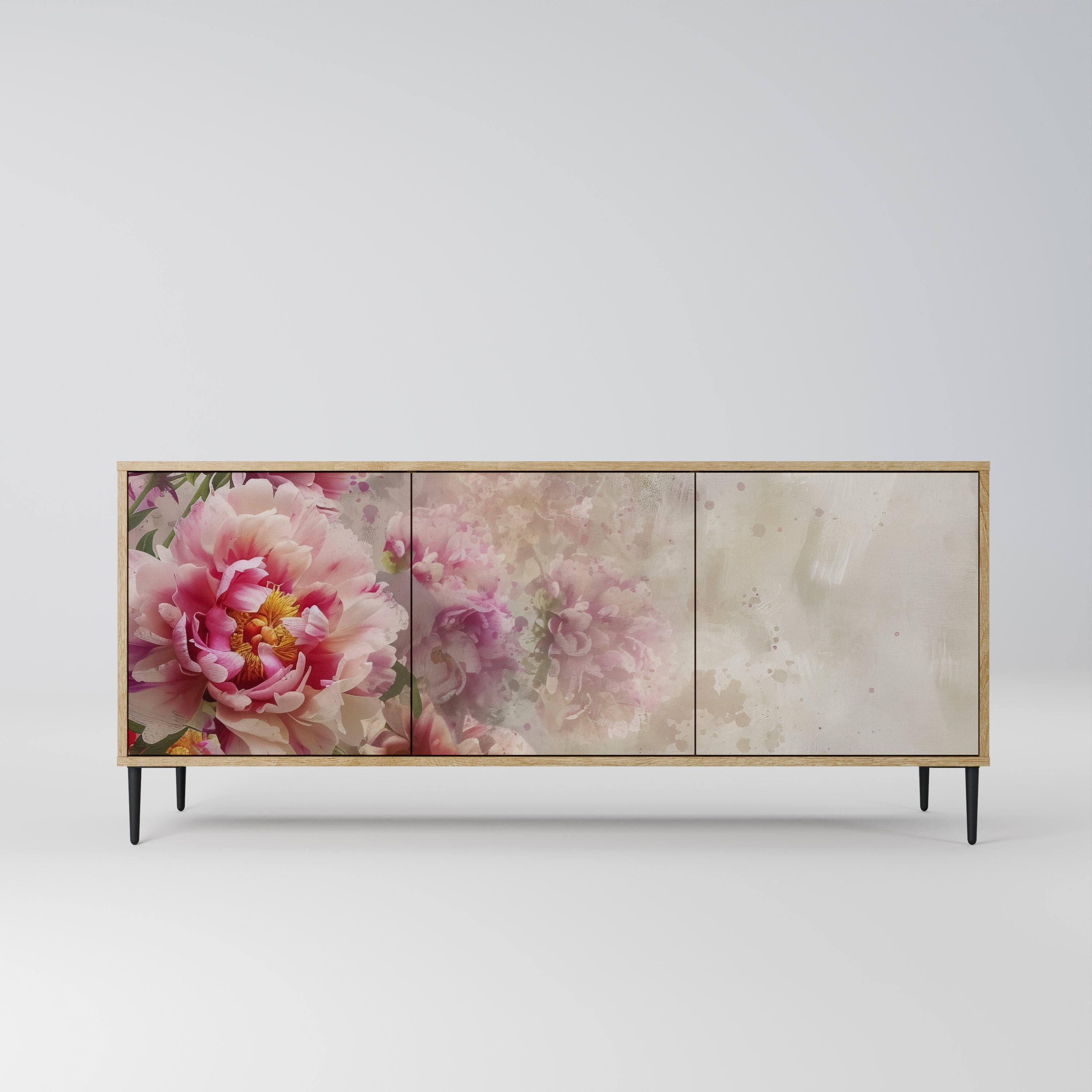 Buffet 3 portes PEONY WHISPER effet chêne
