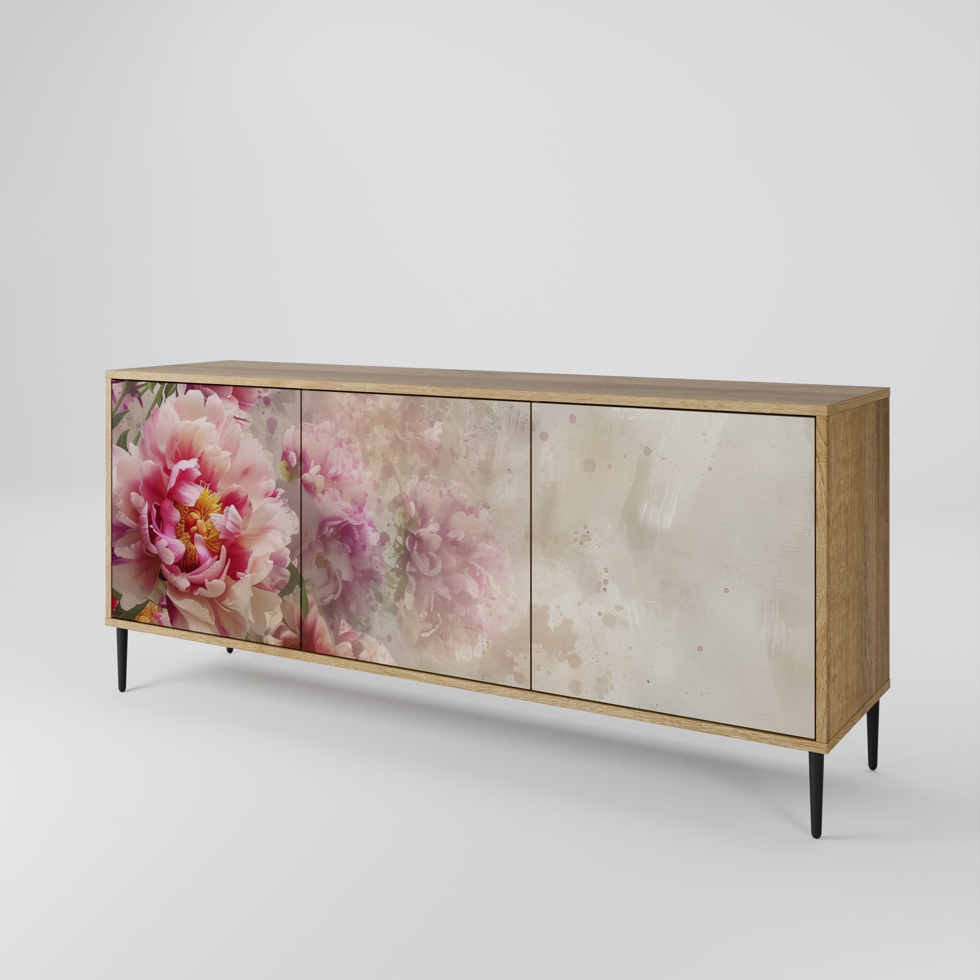 Buffet 3 portes PEONY WHISPER effet chêne