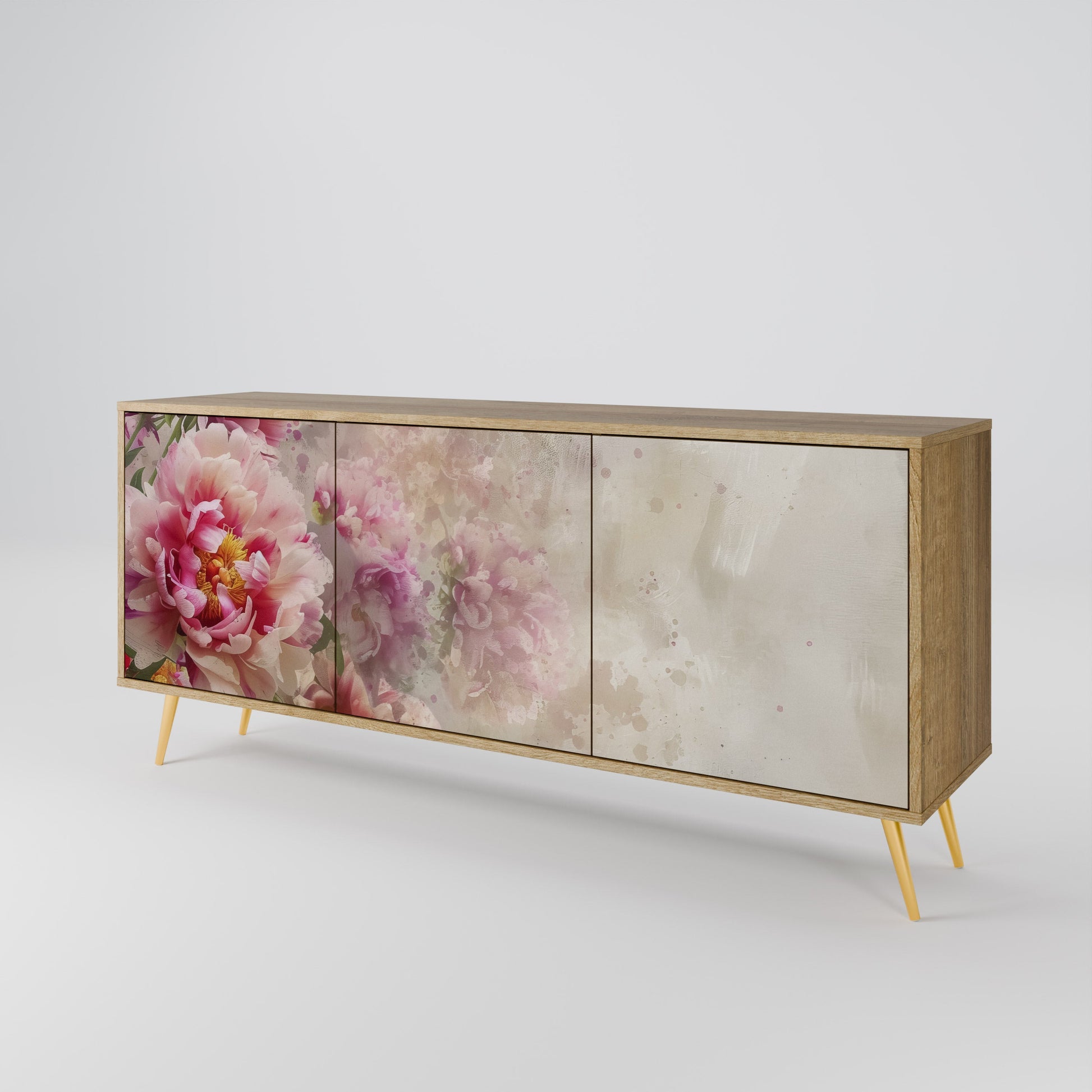 Buffet 3 portes PEONY WHISPER effet chêne
