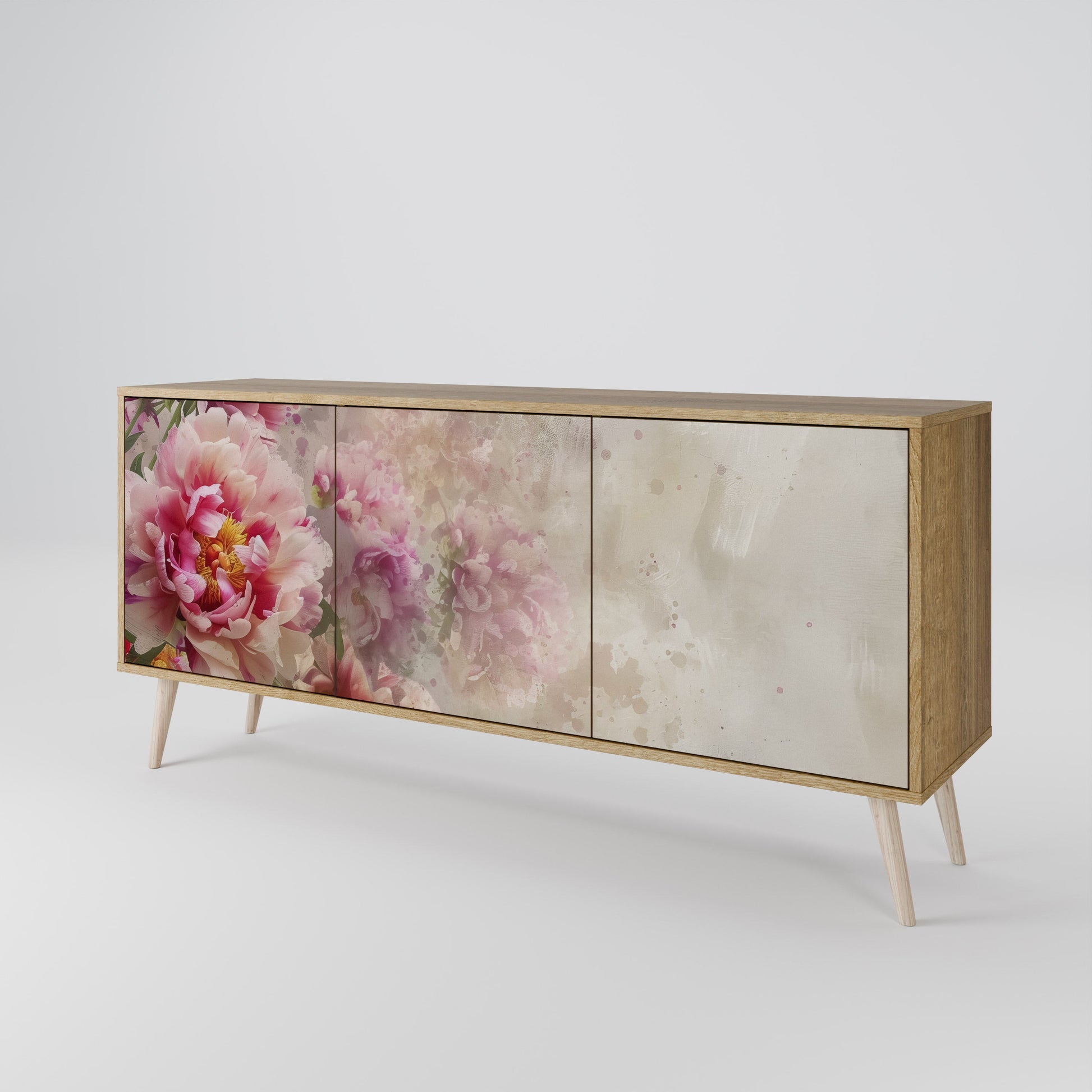 Buffet 3 portes PEONY WHISPER effet chêne