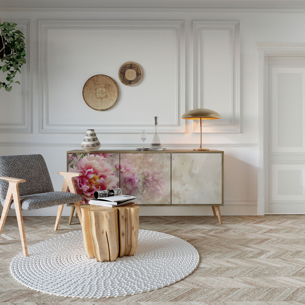 Buffet 3 portes PEONY WHISPER effet chêne
