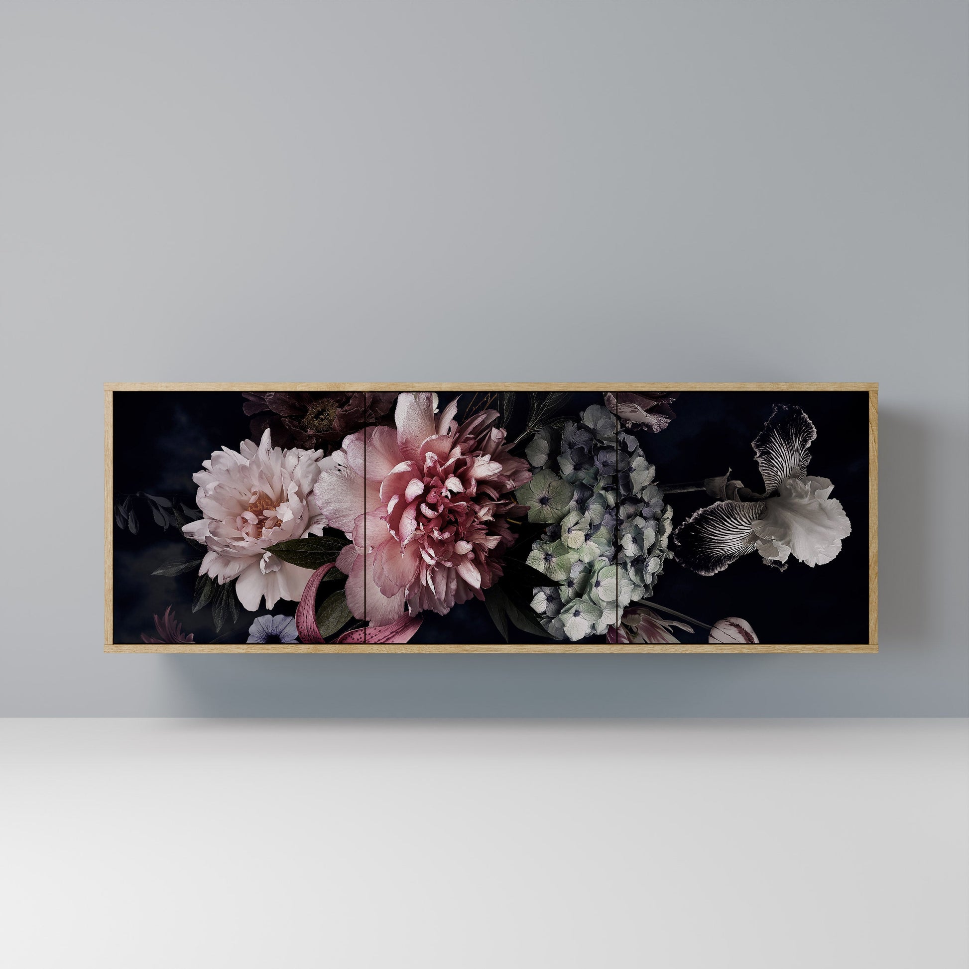 Buffet 3 portes PURE BLOSSOM effet chêne