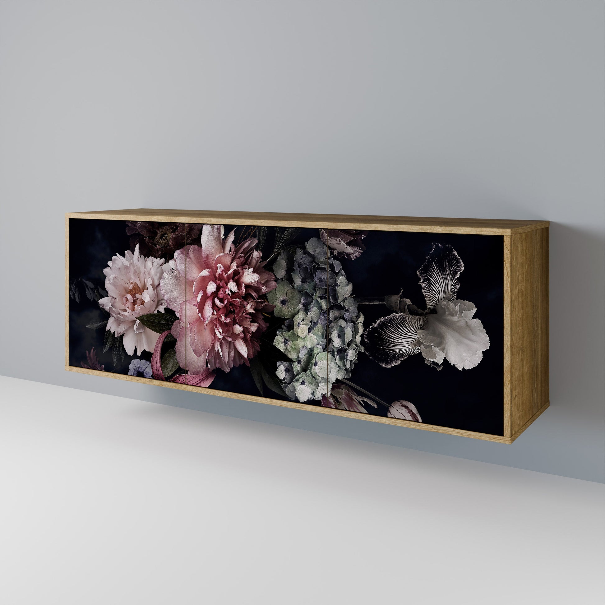 Buffet 3 portes PURE BLOSSOM effet chêne