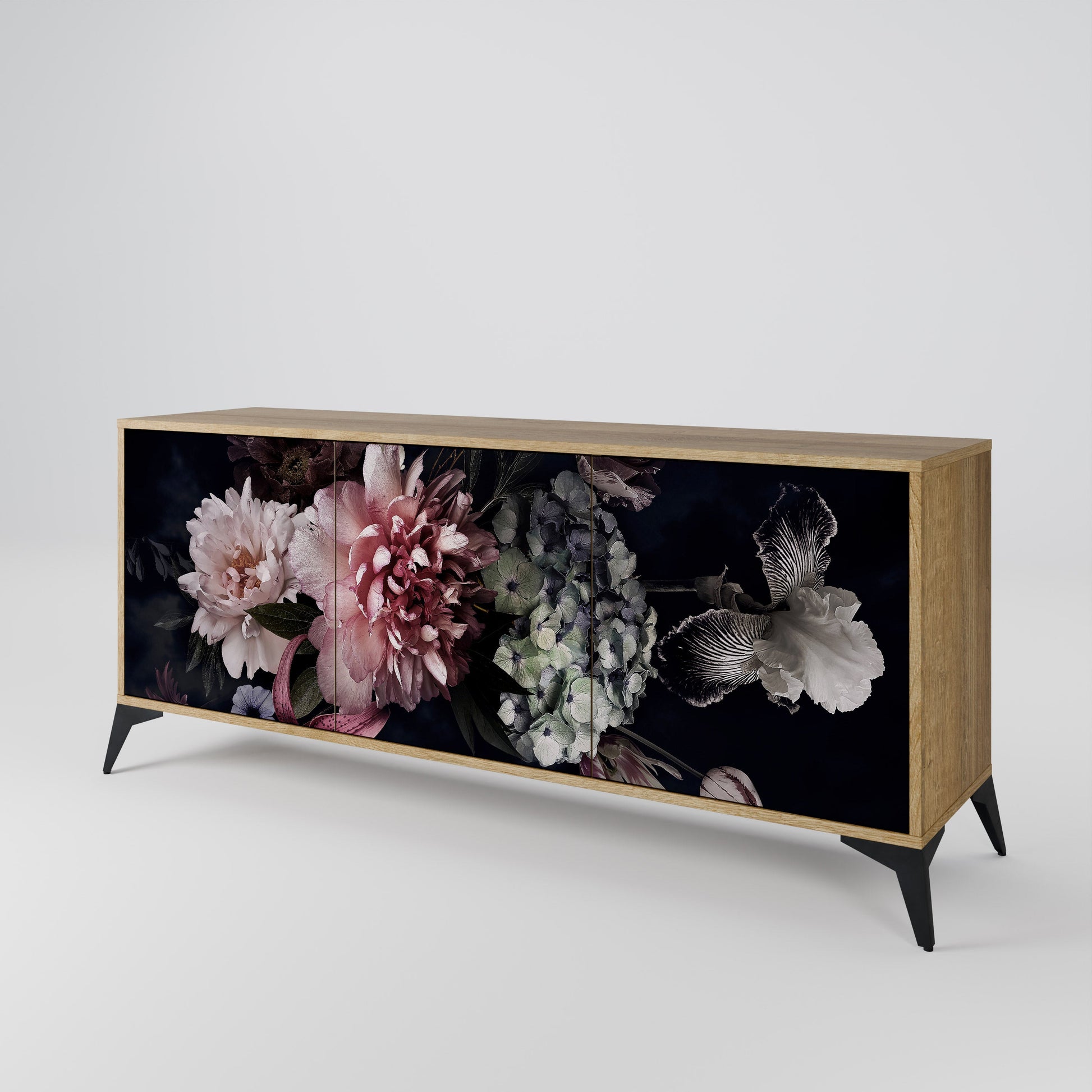Buffet 3 portes PURE BLOSSOM effet chêne