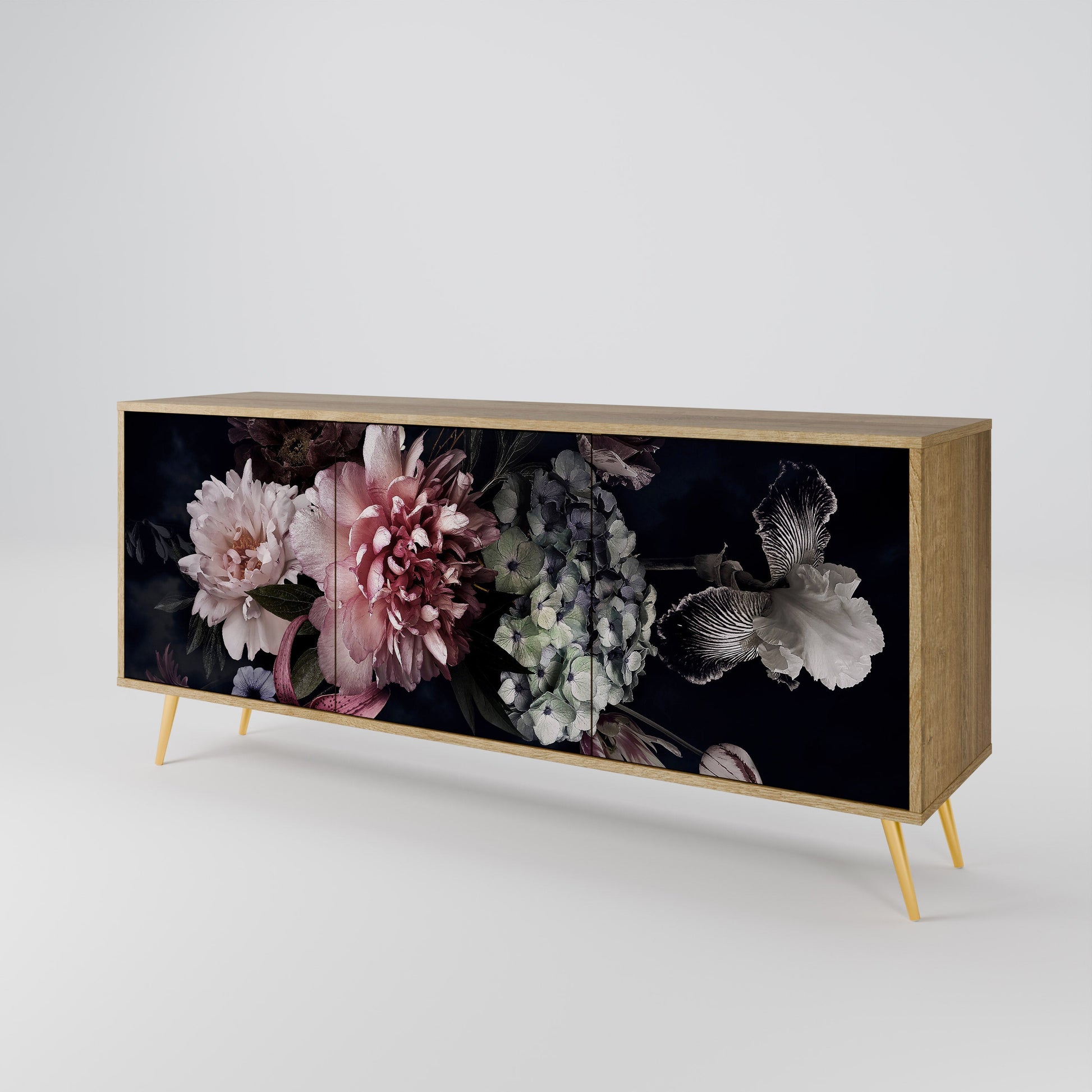 Buffet 3 portes PURE BLOSSOM effet chêne