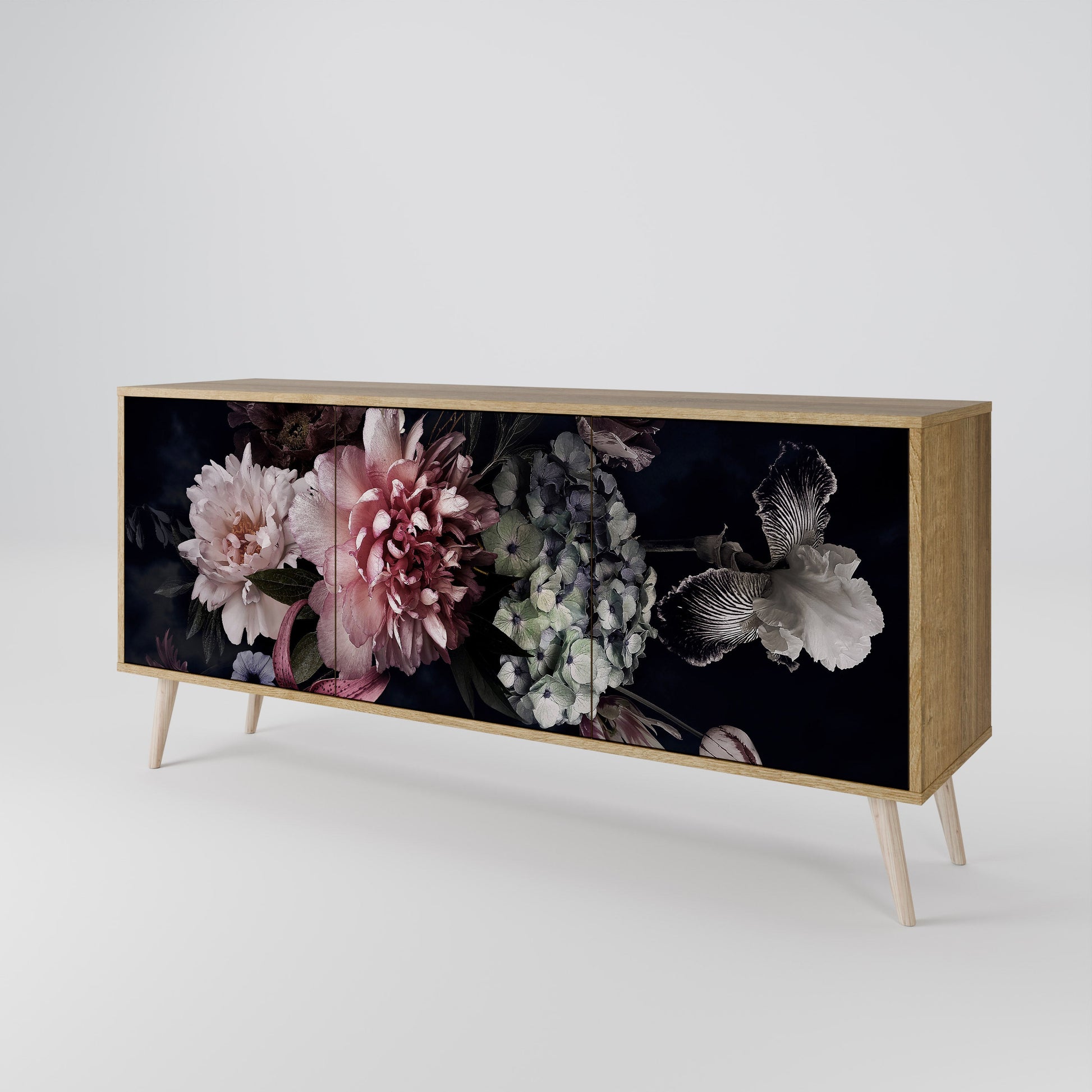 Buffet 3 portes PURE BLOSSOM effet chêne