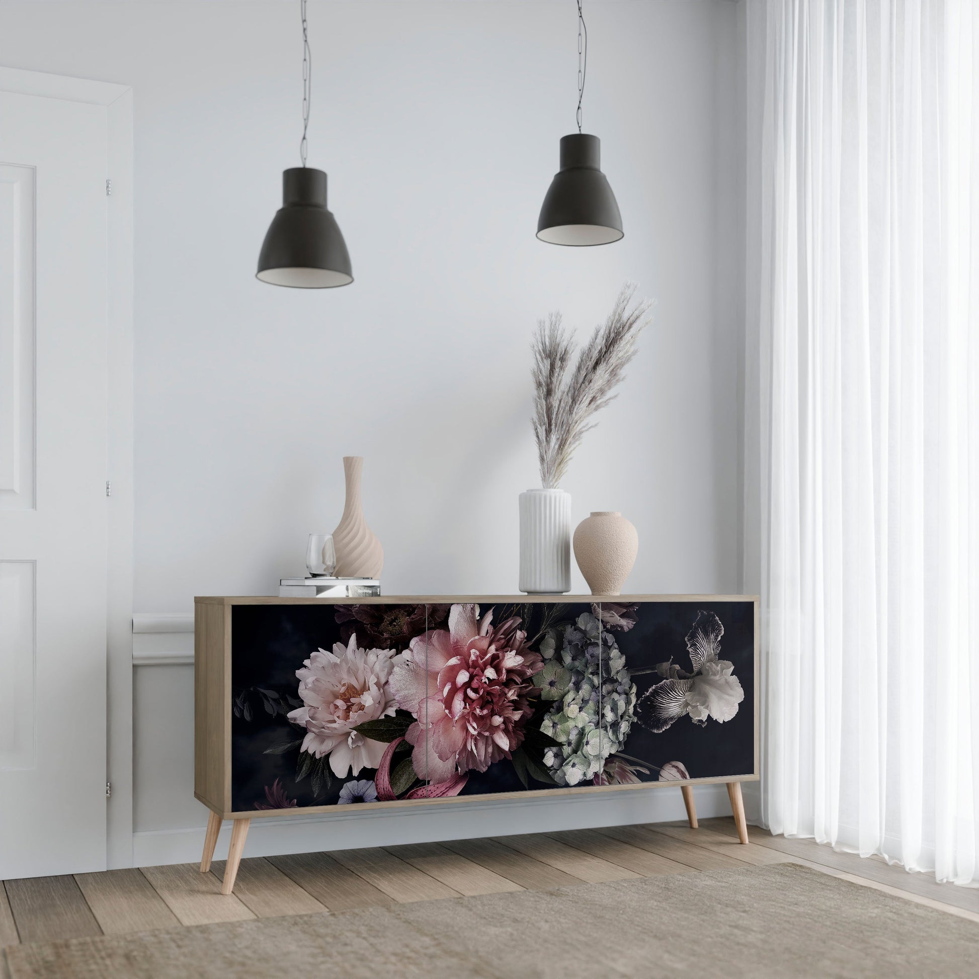 Buffet 3 portes PURE BLOSSOM effet chêne