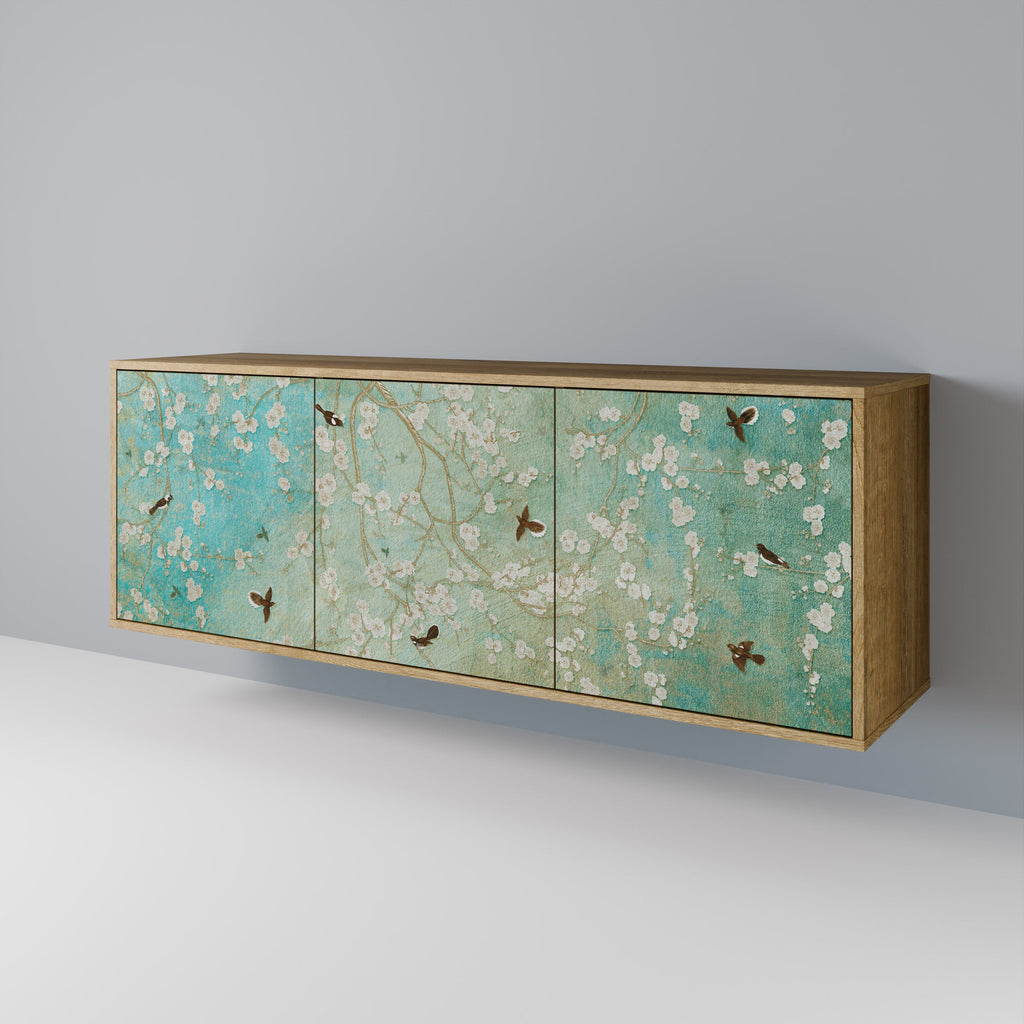 Buffet 3 portes BLOOMING CHARM effet chêne