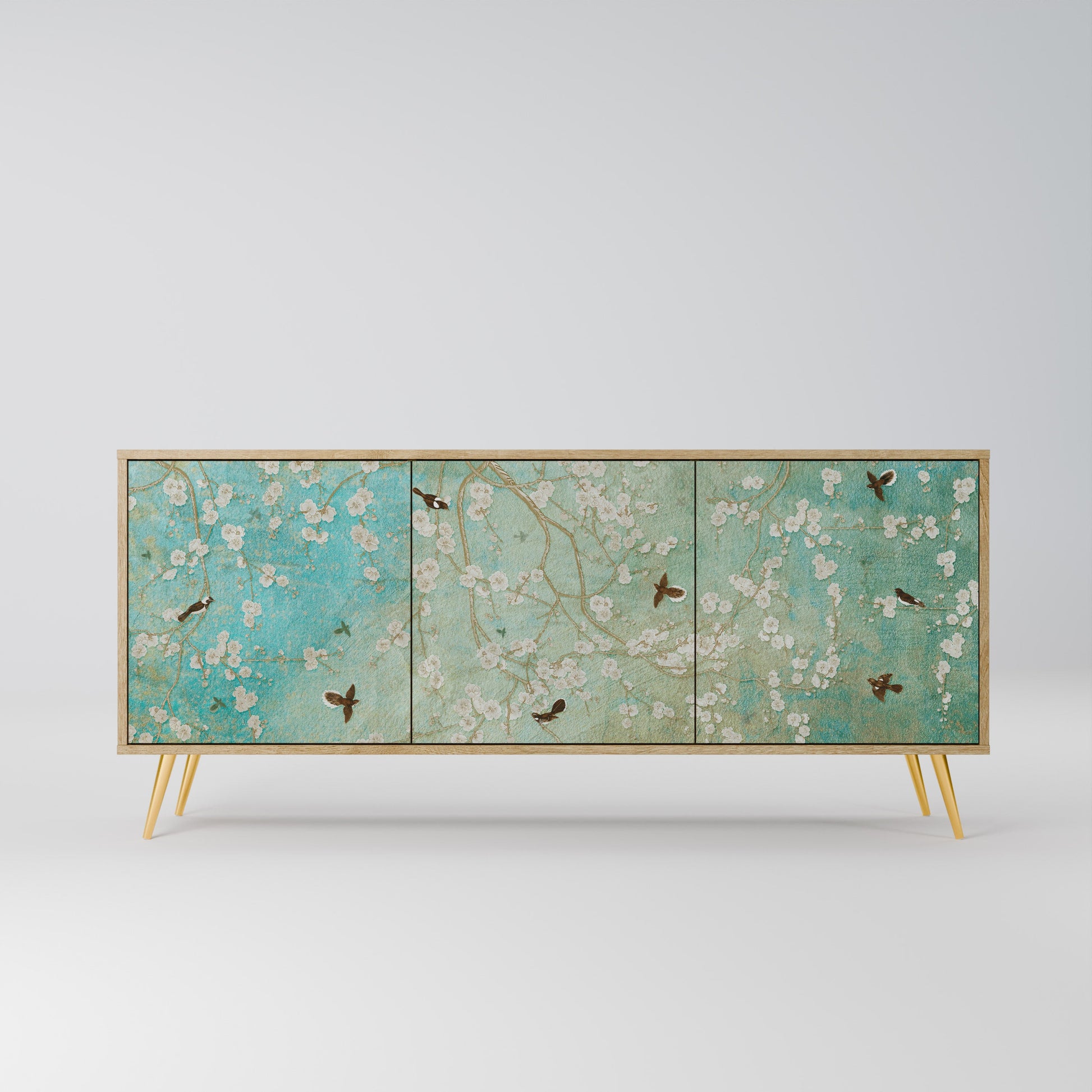 Buffet 3 portes BLOOMING CHARM effet chêne