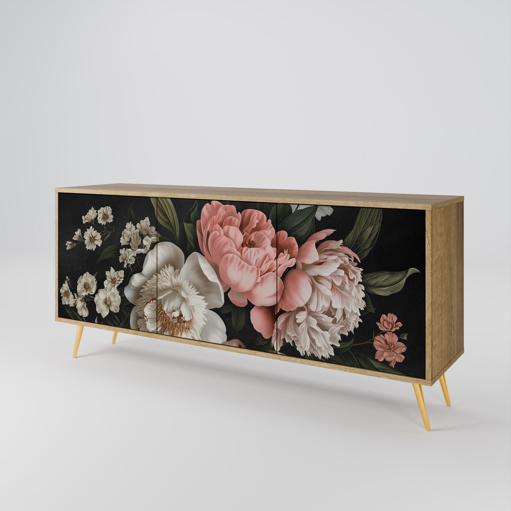 Buffet 3 portes LUSH ELEGANCE effet chêne