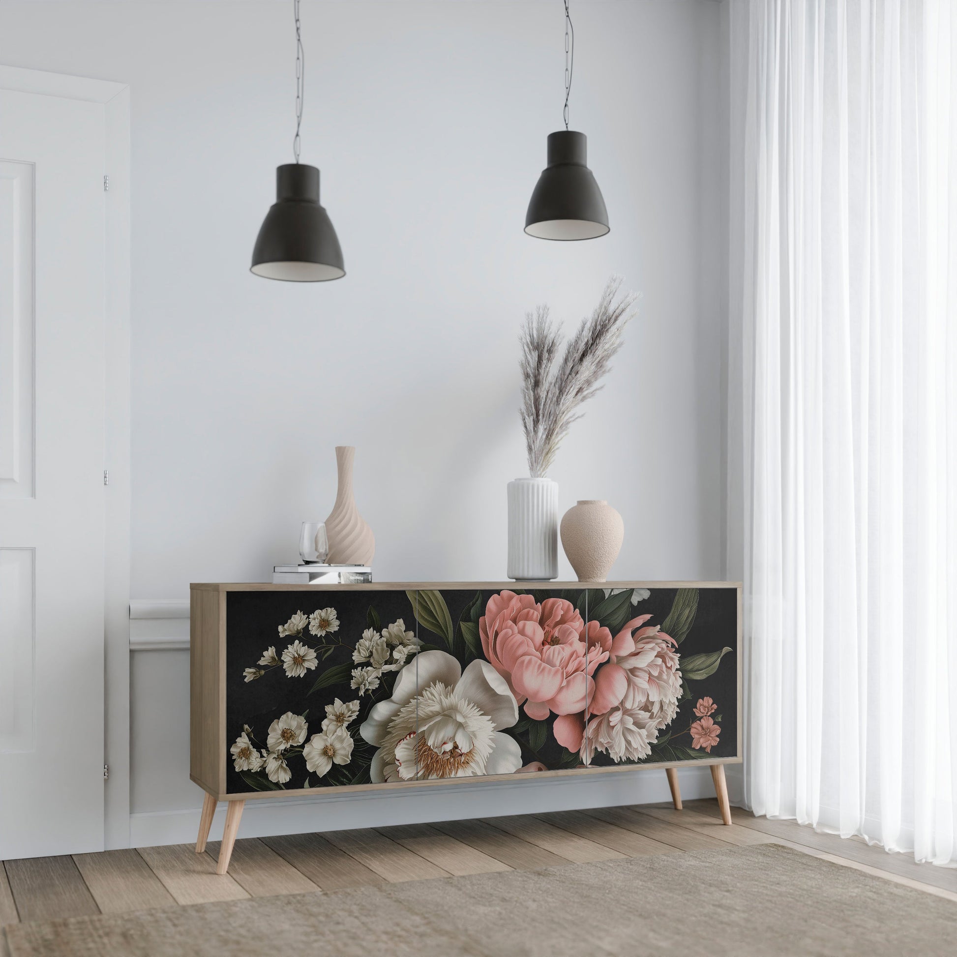 Buffet 3 portes LUSH ELEGANCE effet chêne