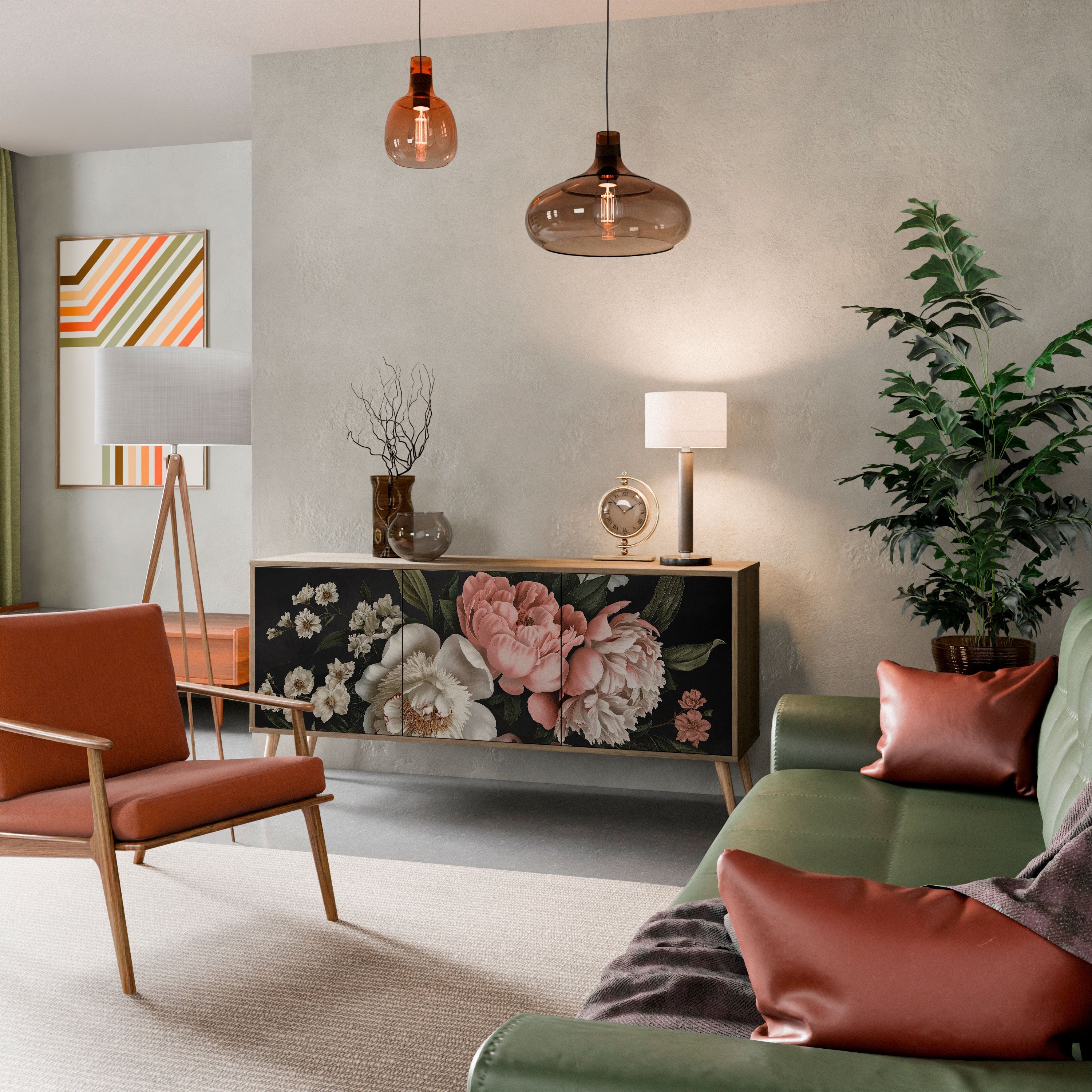 Buffet 3 portes LUSH ELEGANCE effet chêne