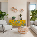 YELLOW CHINOISERIE 3-Door Sideboard