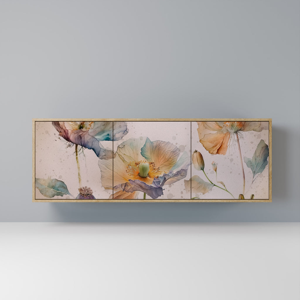 Buffet 3 portes SOFTEN POPPY effet chêne