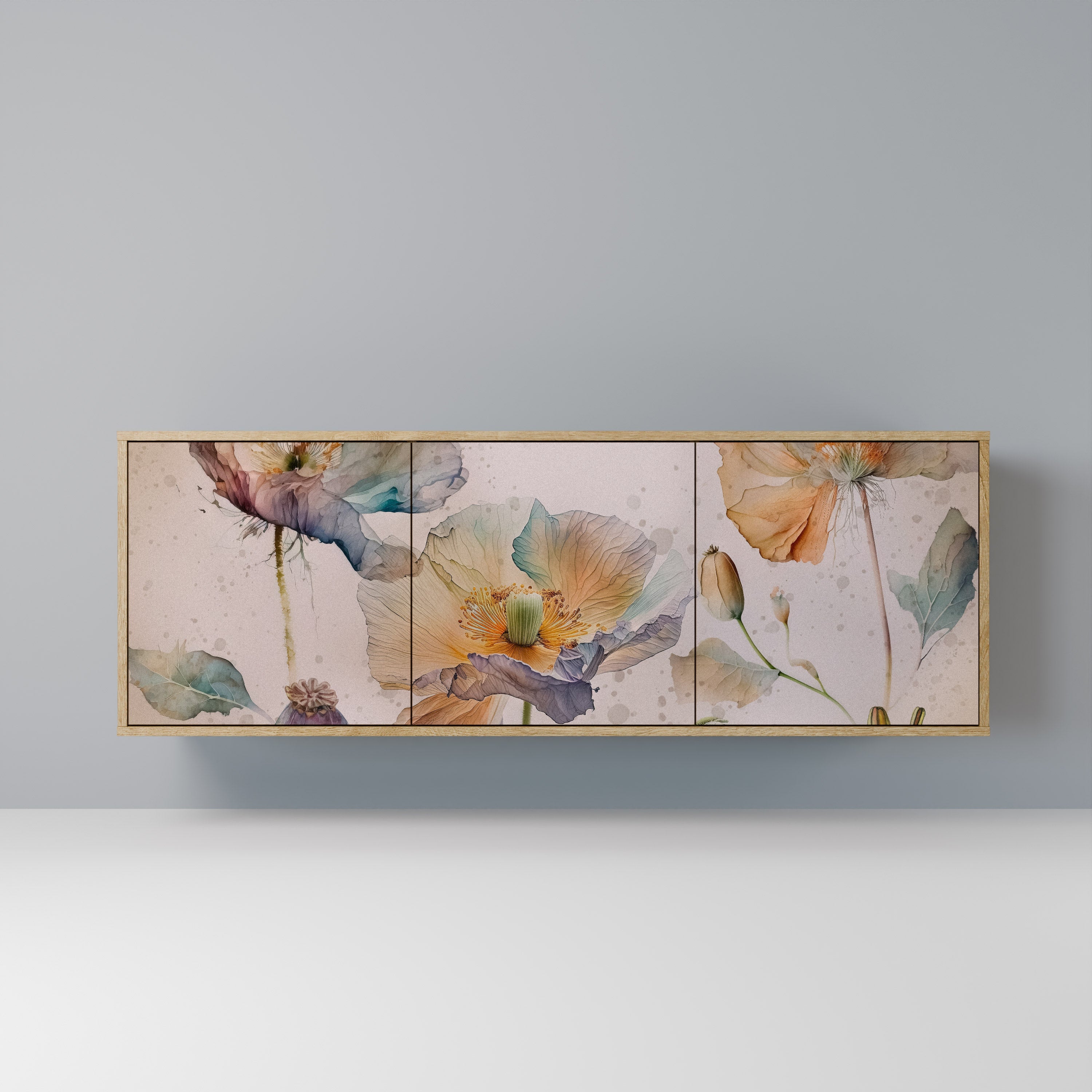 Buffet 3 portes SOFTEN POPPY effet chêne